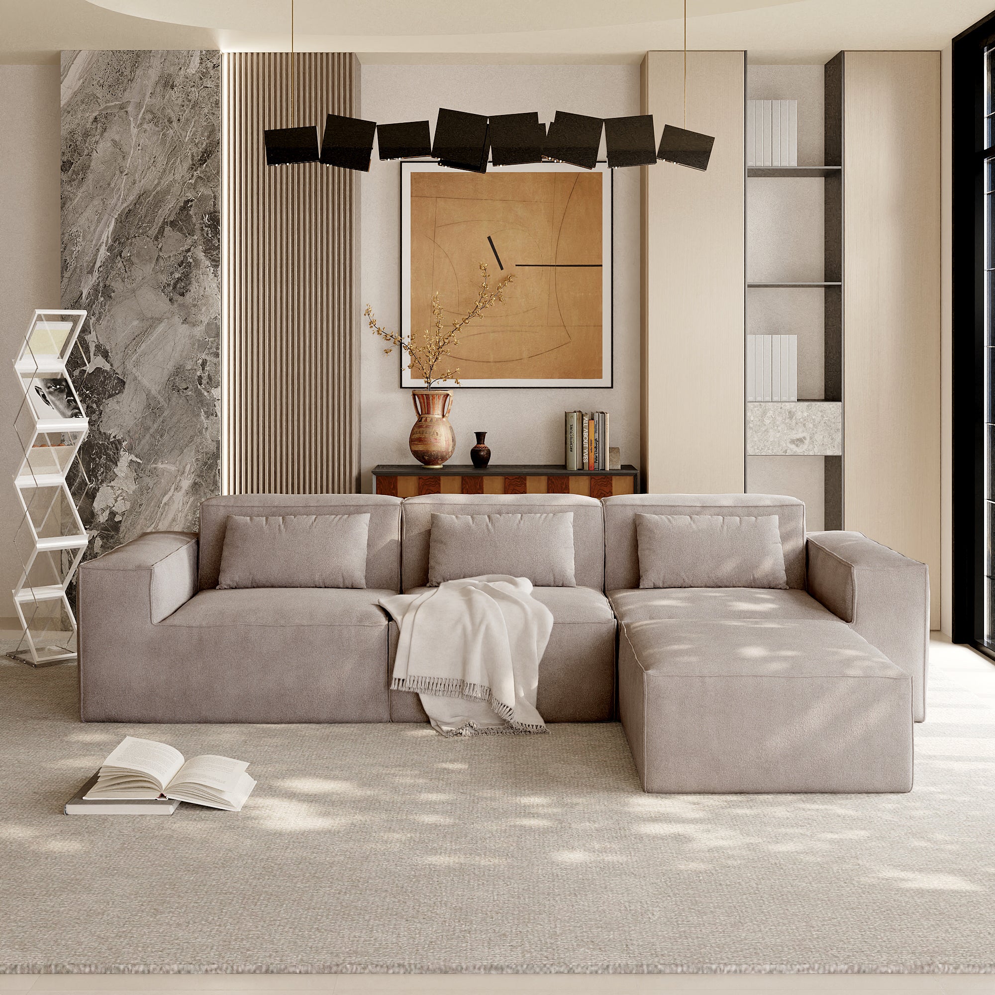Cloud Sectional Couch, Modern Modular Sofa with Deep Seat, Upholstered Couches for Living Room