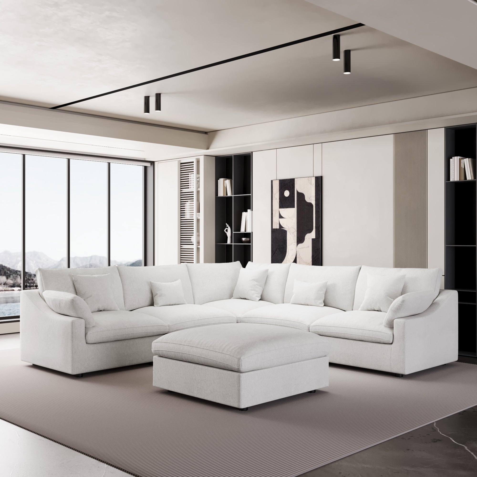 Modular Sofa & Sectional Sofa - L Shaped Deep Seat Cloud Couch, SF140