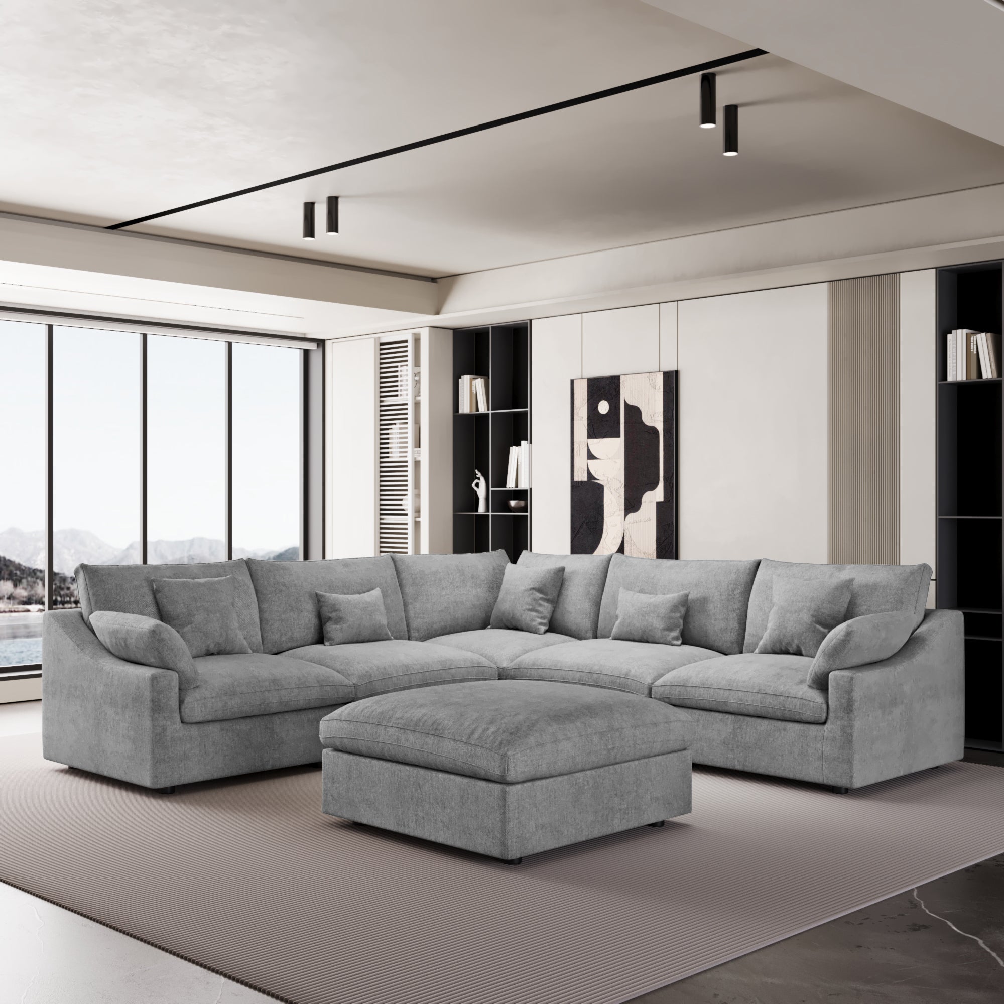 Modular Sofa & Sectional Sofa - L Shaped Deep Seat Cloud Couch, SF140