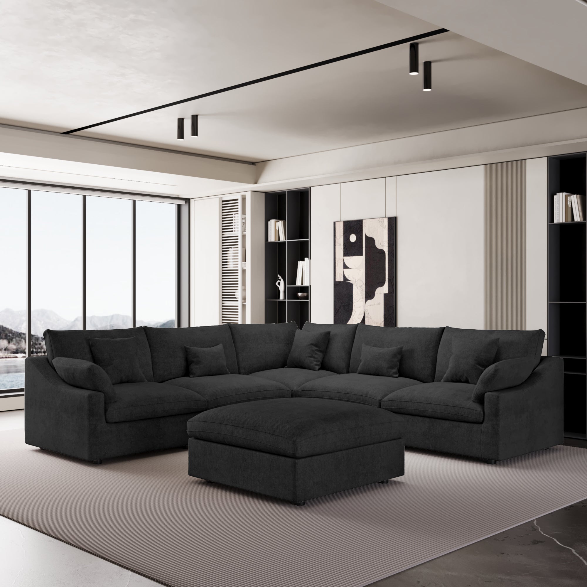 Modular Sofa & Sectional Sofa - L Shaped Deep Seat Cloud Couch, SF140