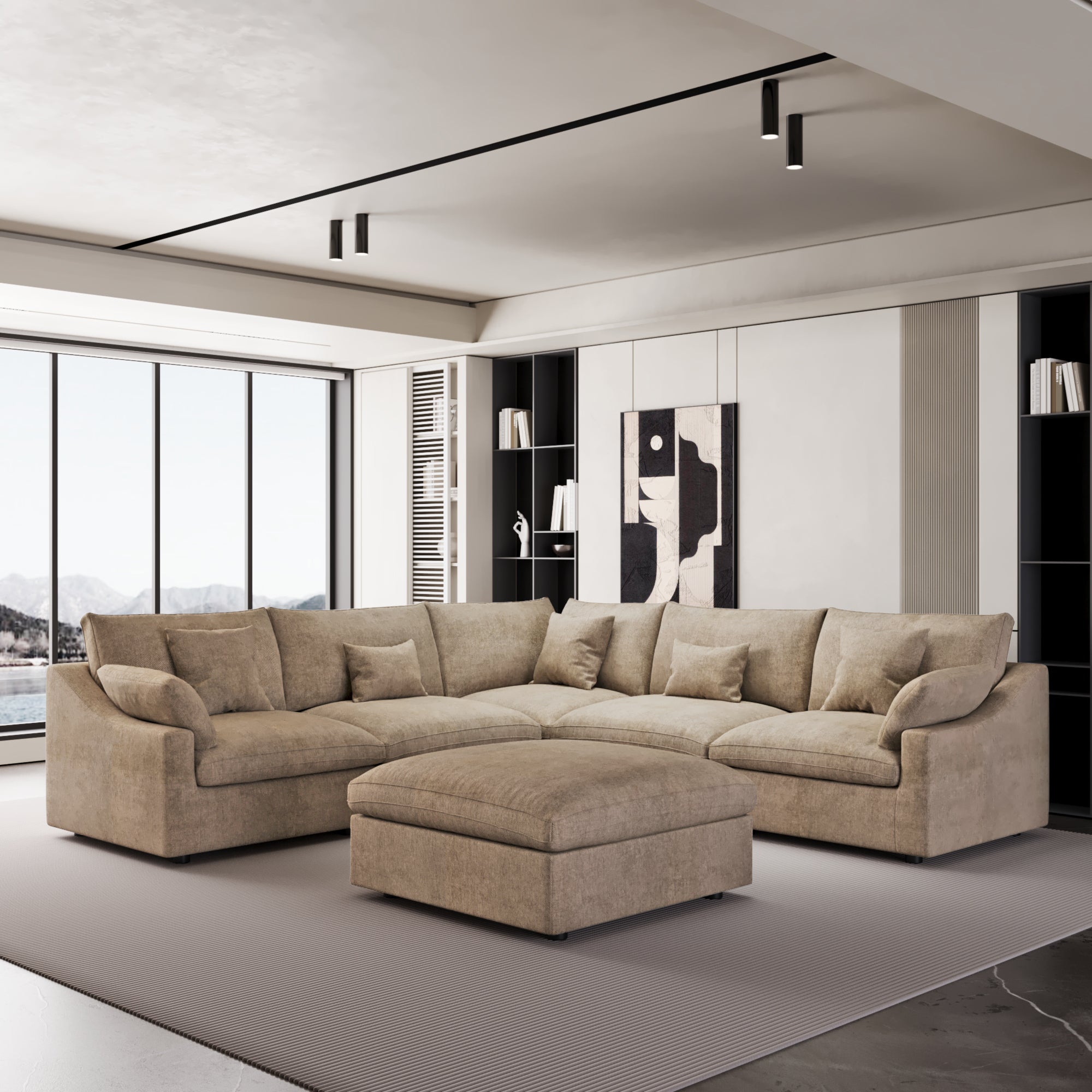 Modular Sofa & Sectional Sofa - L Shaped Deep Seat Cloud Couch, SF140
