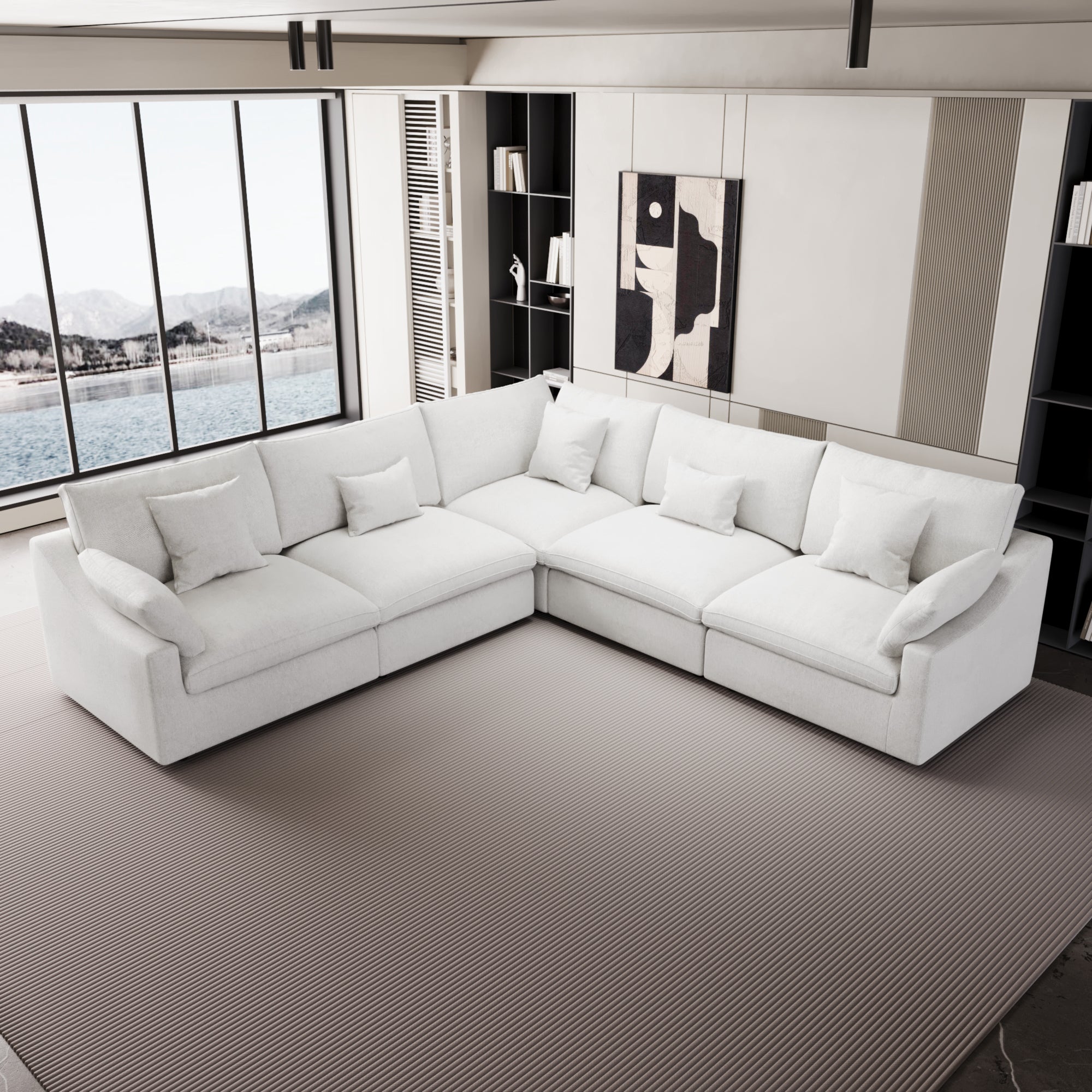 Modular Sofa & Sectional Sofa - L Shaped Deep Seat Cloud Couch, SF140