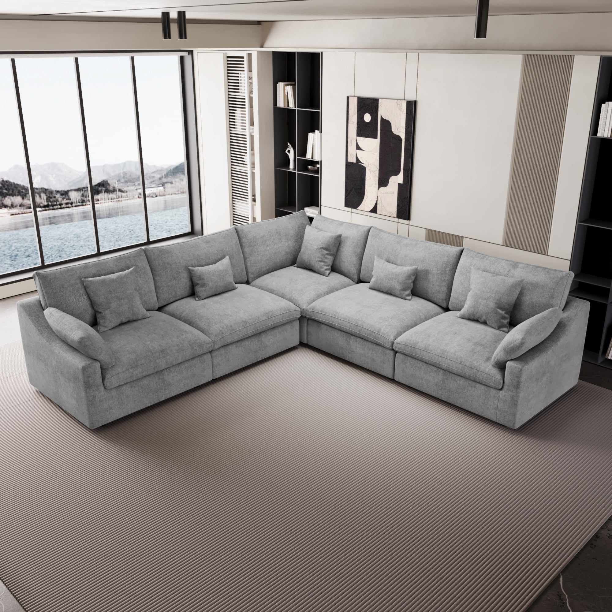 Modular Sofa & Sectional Sofa - L Shaped Deep Seat Cloud Couch, SF140