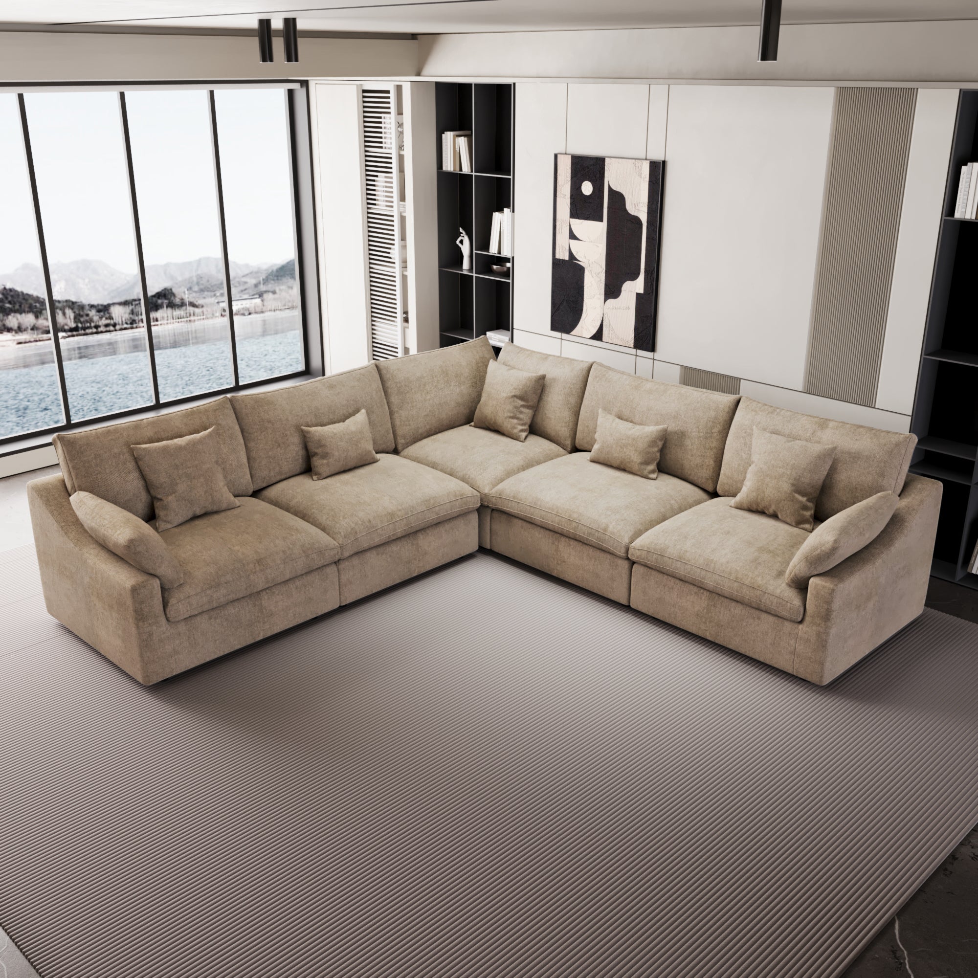 Modular Sofa & Sectional Sofa - L Shaped Deep Seat Cloud Couch, SF140