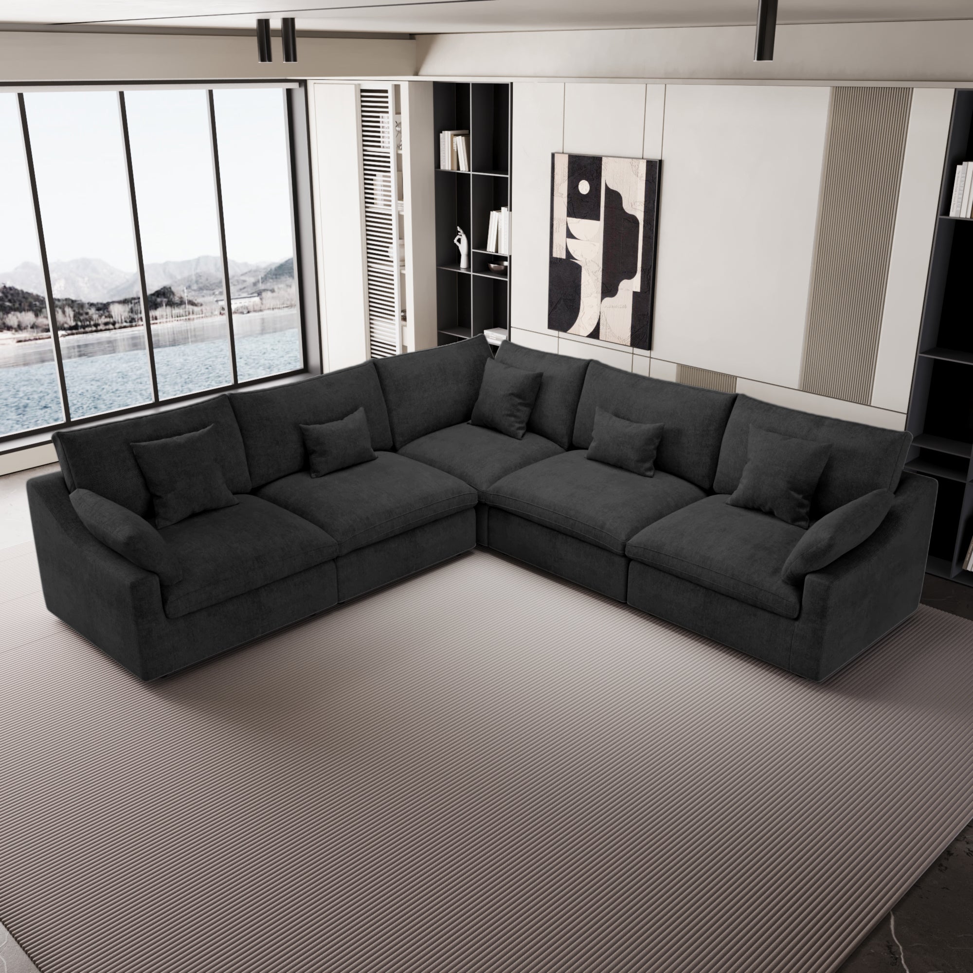 Modular Sofa & Sectional Sofa - L Shaped Deep Seat Cloud Couch, SF140