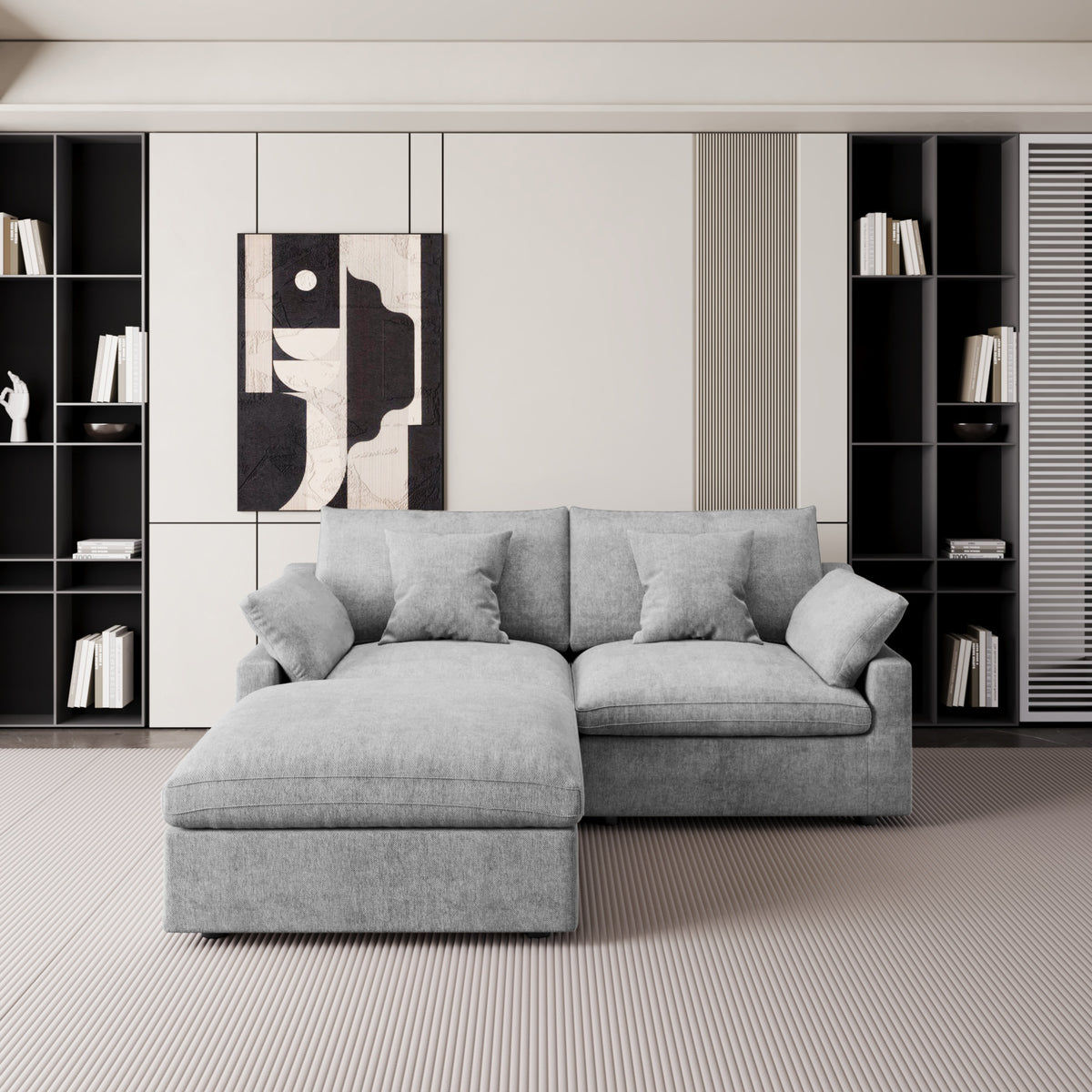 4-Seat L-Sectional Dimensions layout