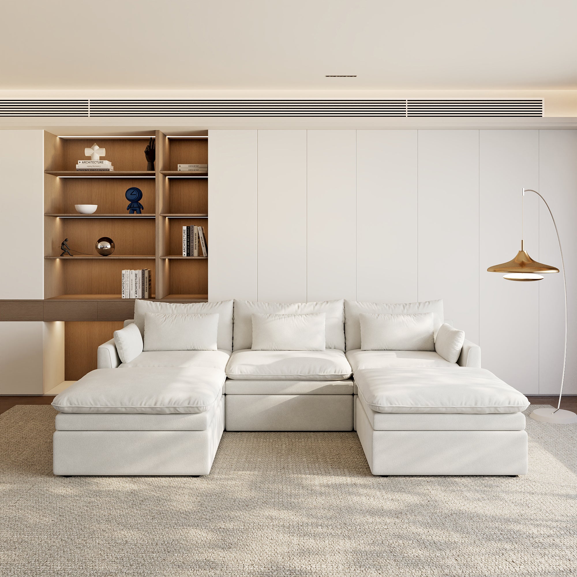Modular Sectional Sofa, Cloud Couch, Deep Seat Sectional Couch for Living Room