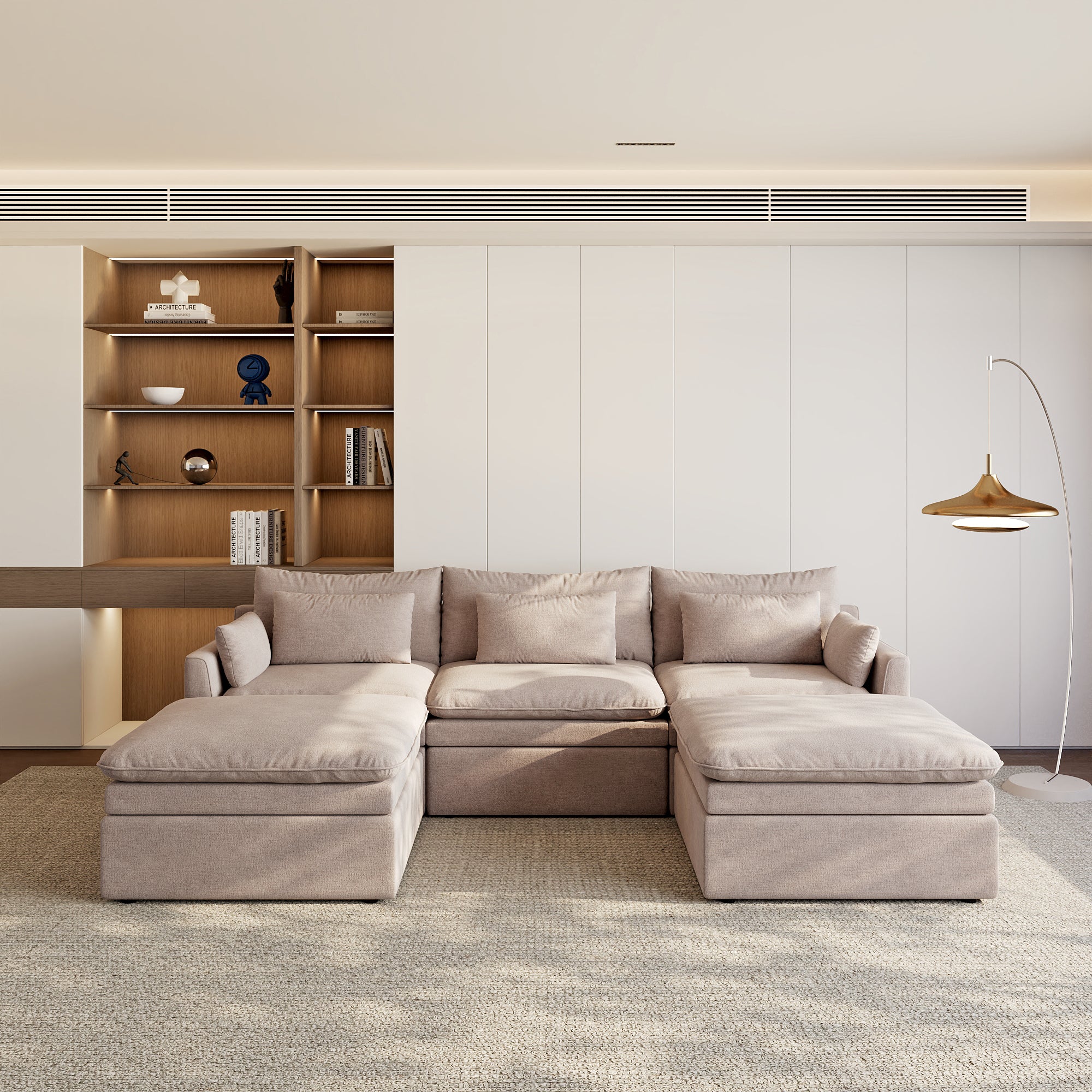 Modular Sectional Sofa, Cloud Couch, Deep Seat Sectional Couch for Living Room