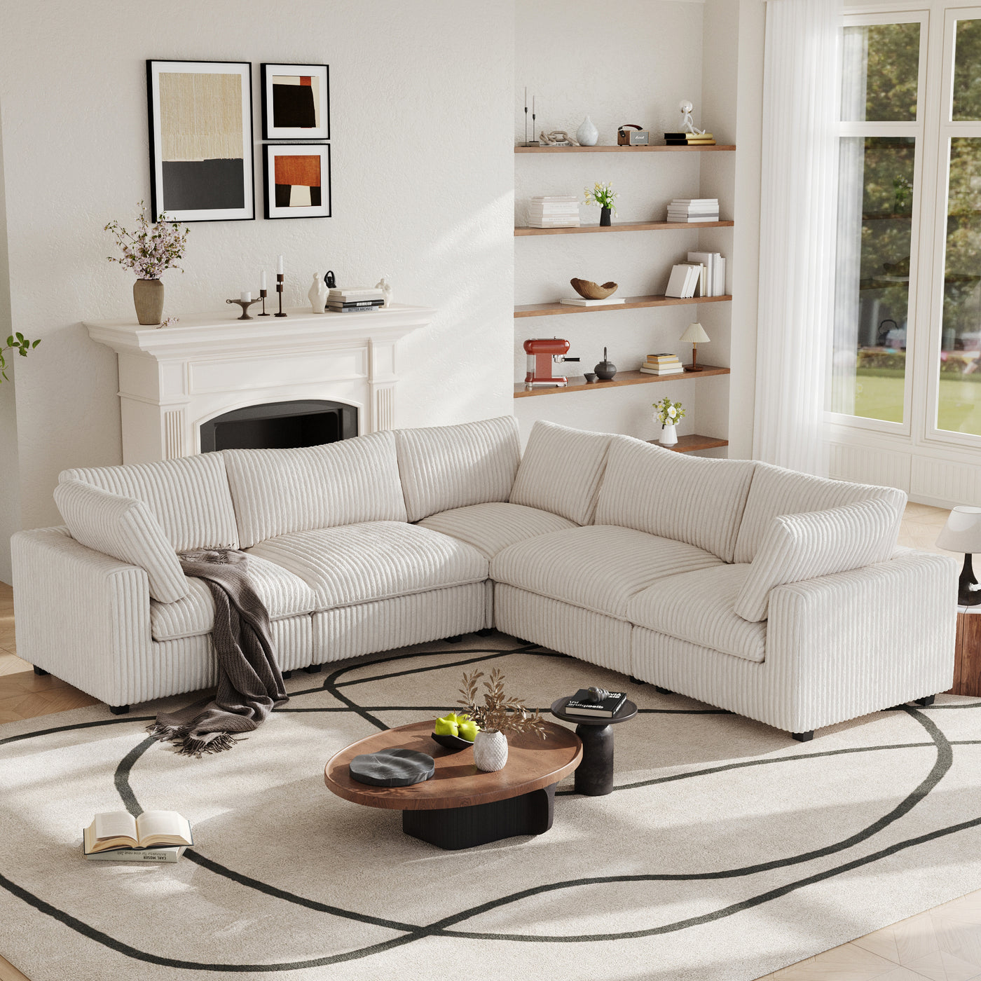 Modular Sectional Sofa, Plush Deep Seat Cloud Sofa Couch for Living Room