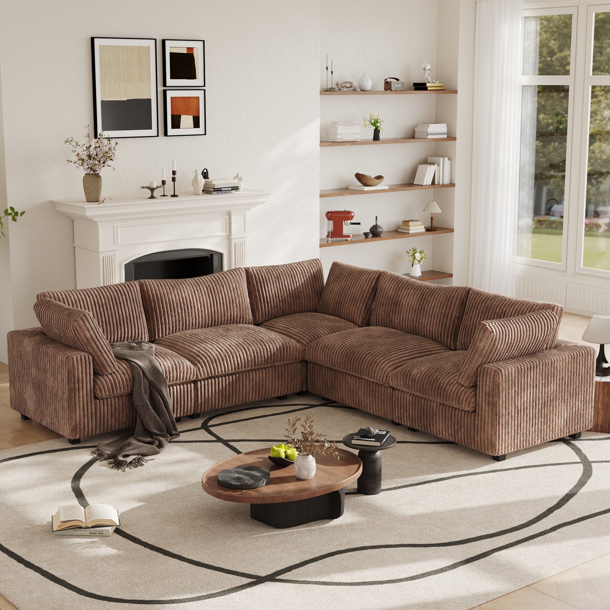 Modular Sectional Sofa, Plush Deep Seat Cloud Sofa Couch for Living Room