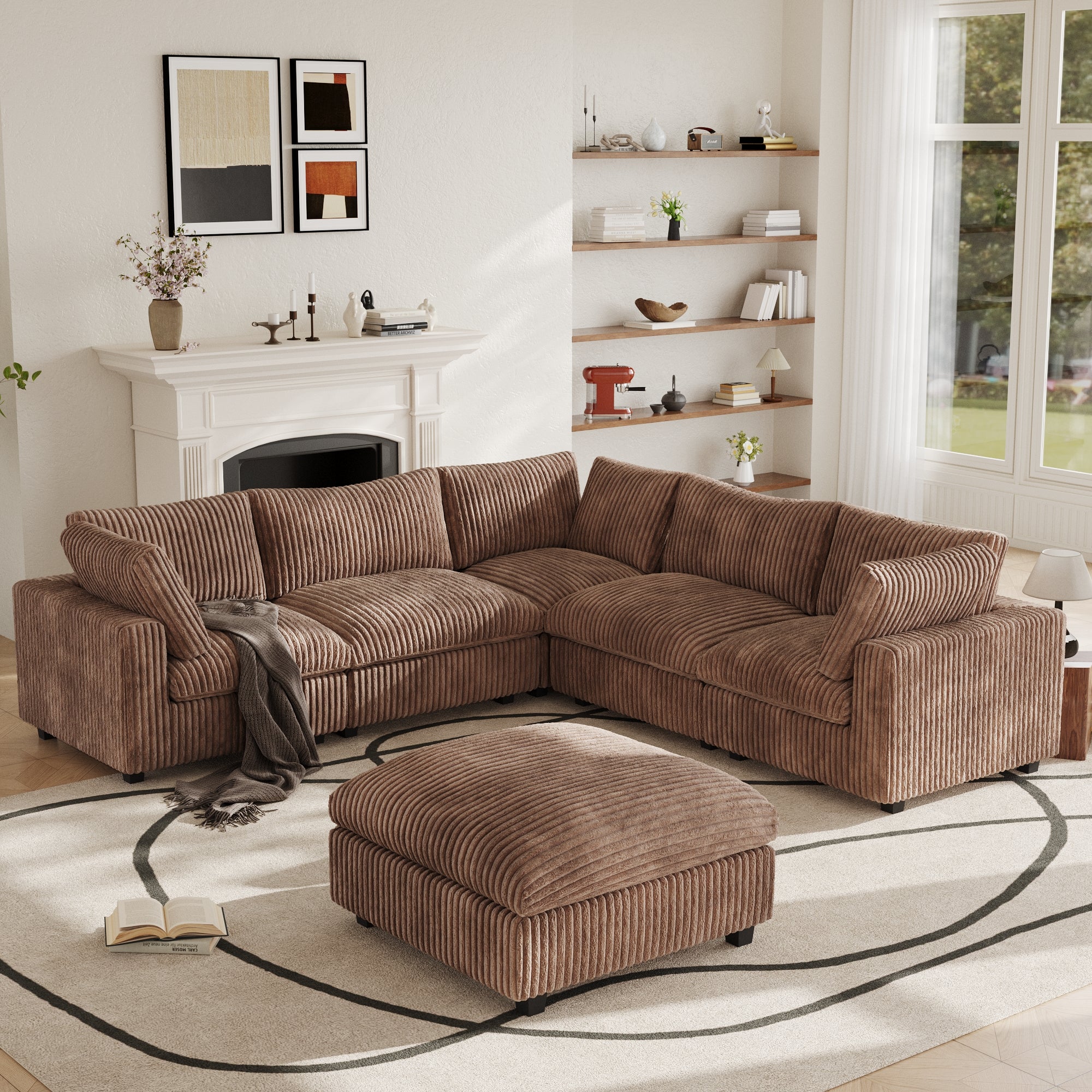 Modular Sectional Sofa, Plush Deep Seat Cloud Sofa Couch for Living Room