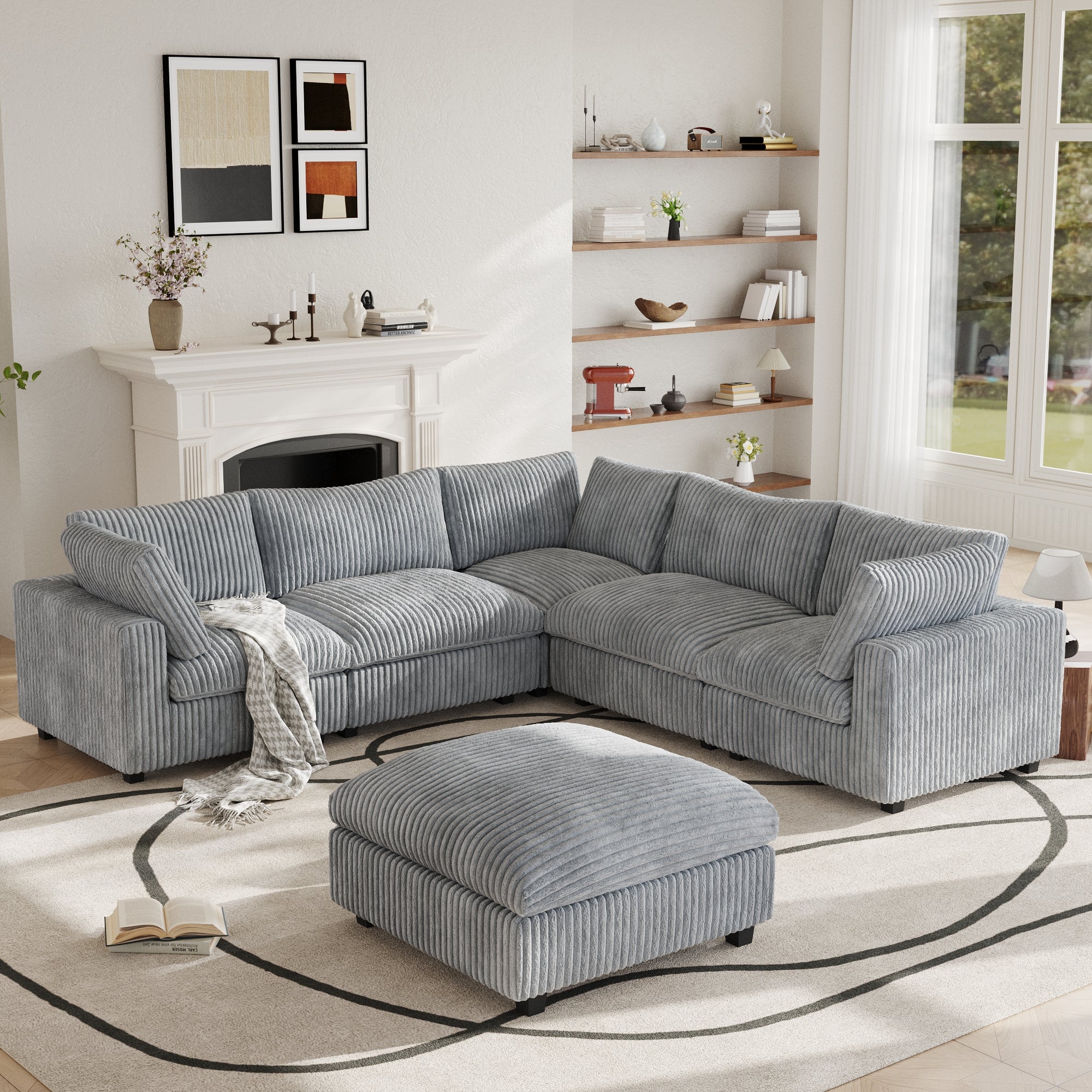 Modular Sectional Sofa, Plush Deep Seat Cloud Sofa Couch for Living Room