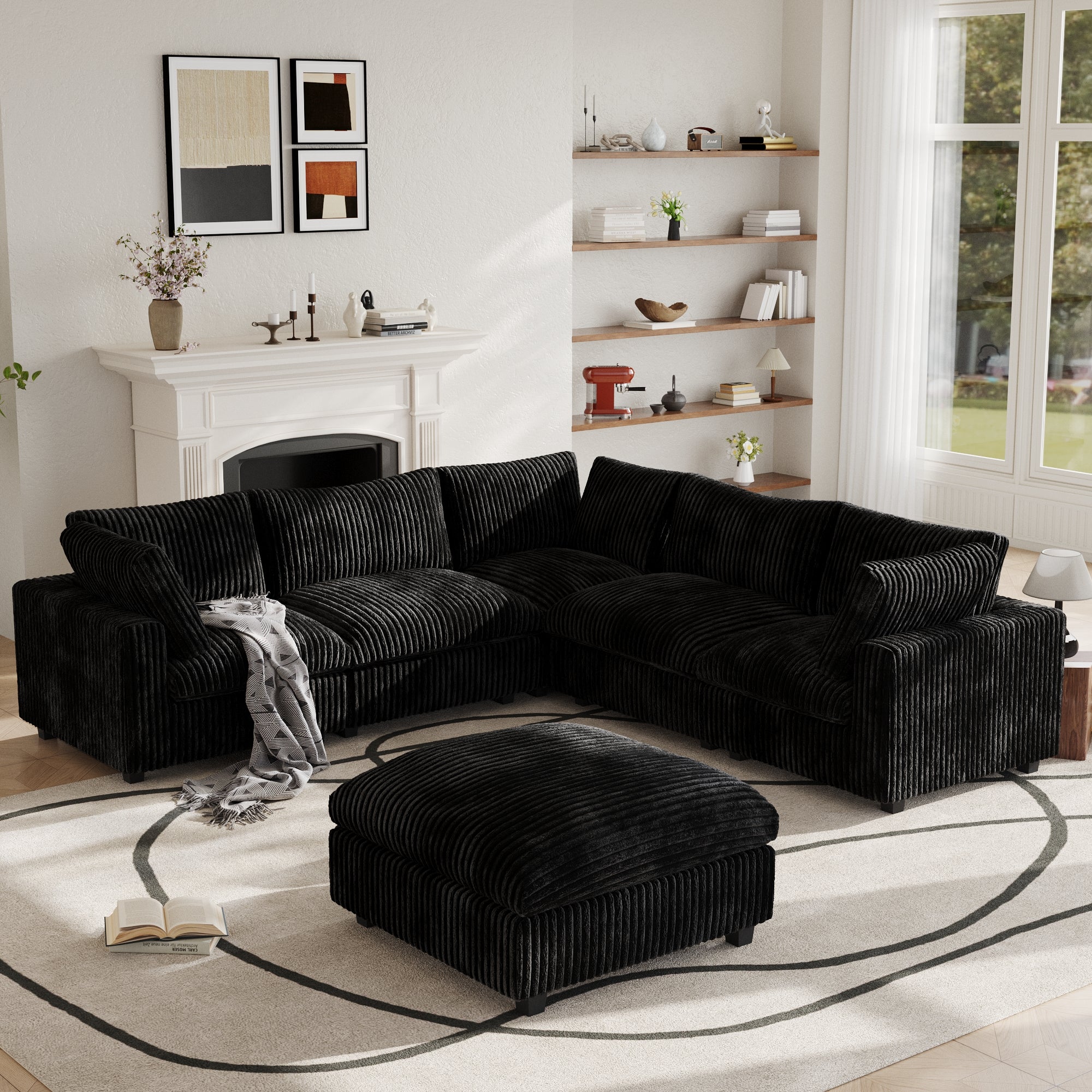 Modular Sectional Sofa, Plush Deep Seat Cloud Sofa Couch for Living Room