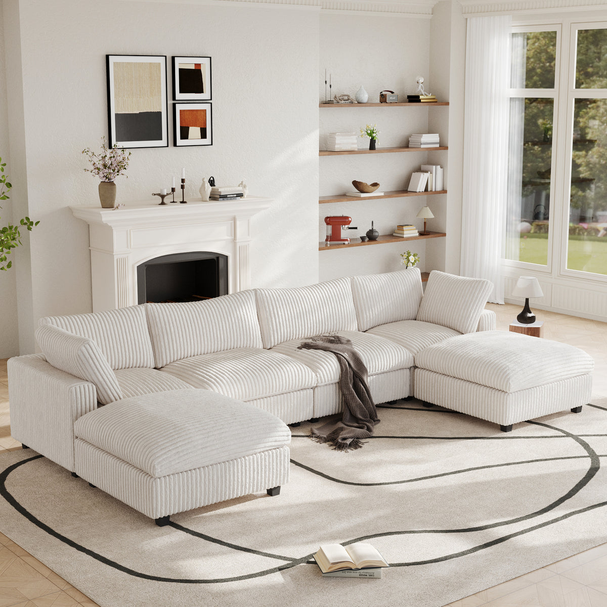 4-Seat L-Sectional Dimensions layout