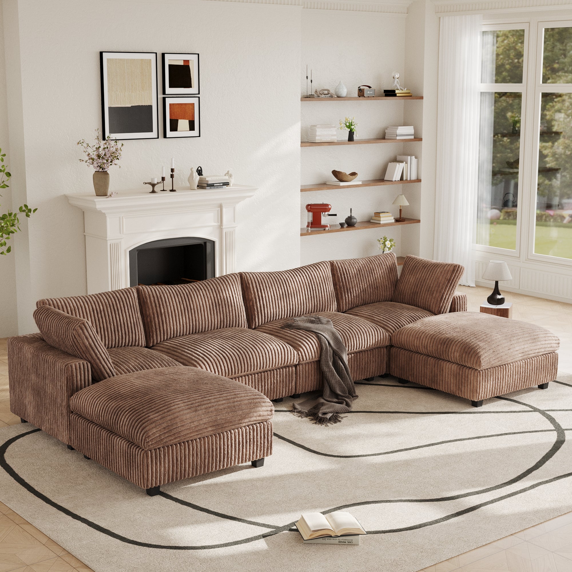 Modular Sectional Sofa, Plush Deep Seat Cloud Sofa Couch for Living Room