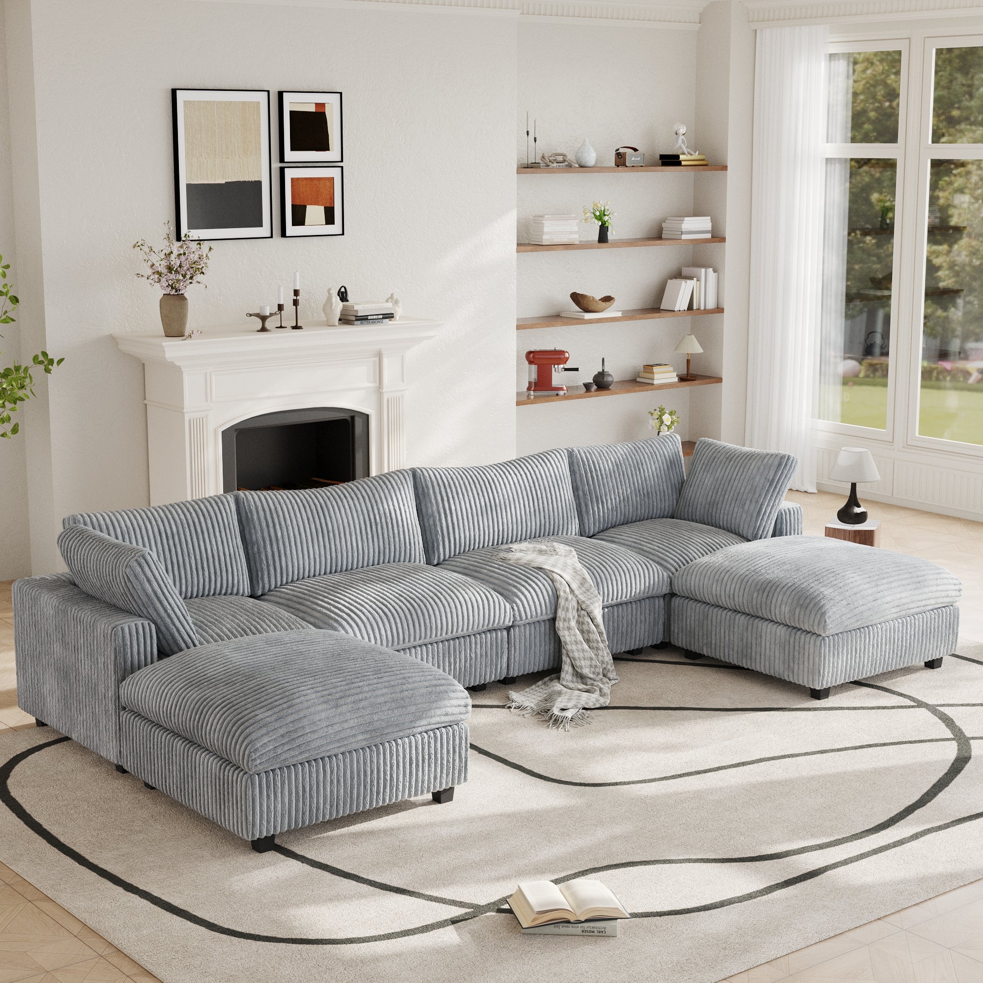 Modular Sectional Sofa, Plush Deep Seat Cloud Sofa Couch for Living Room