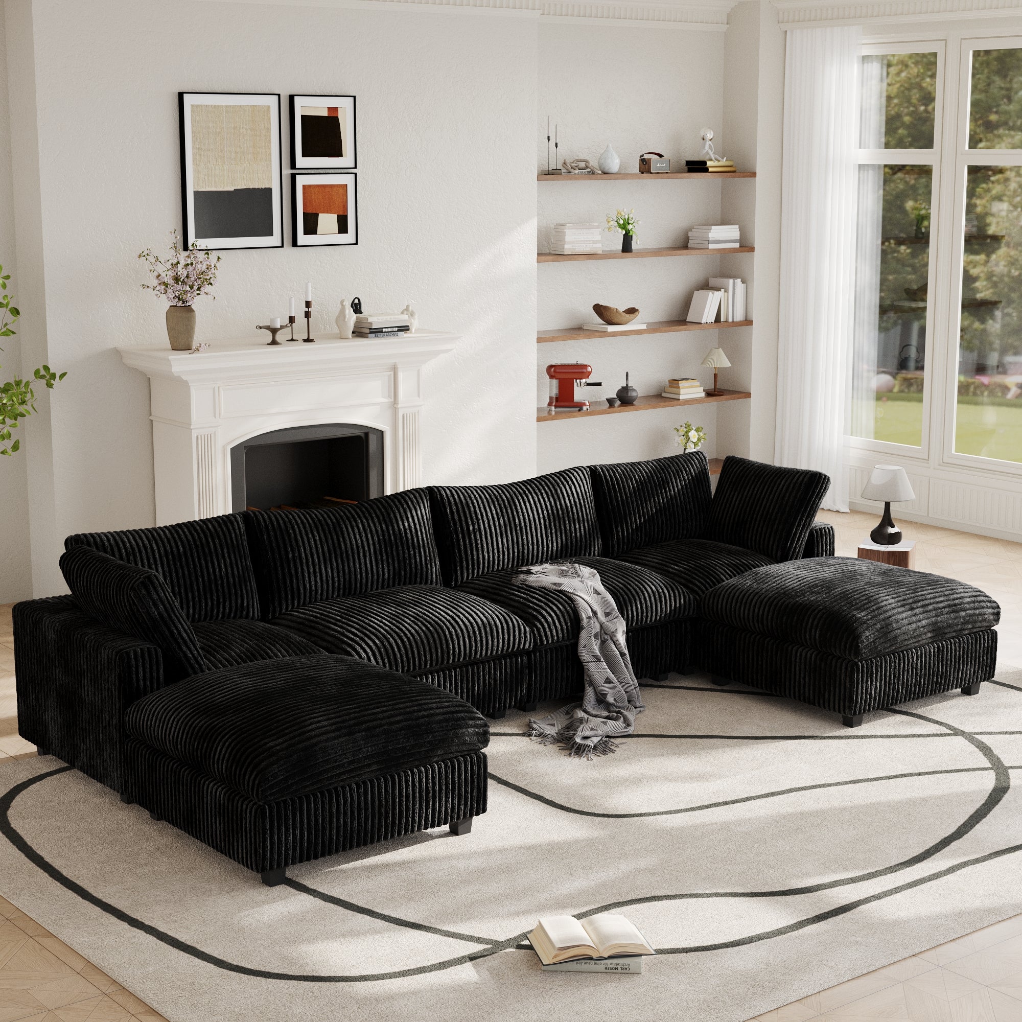 Modular Sectional Sofa, Plush Deep Seat Cloud Sofa Couch for Living Room