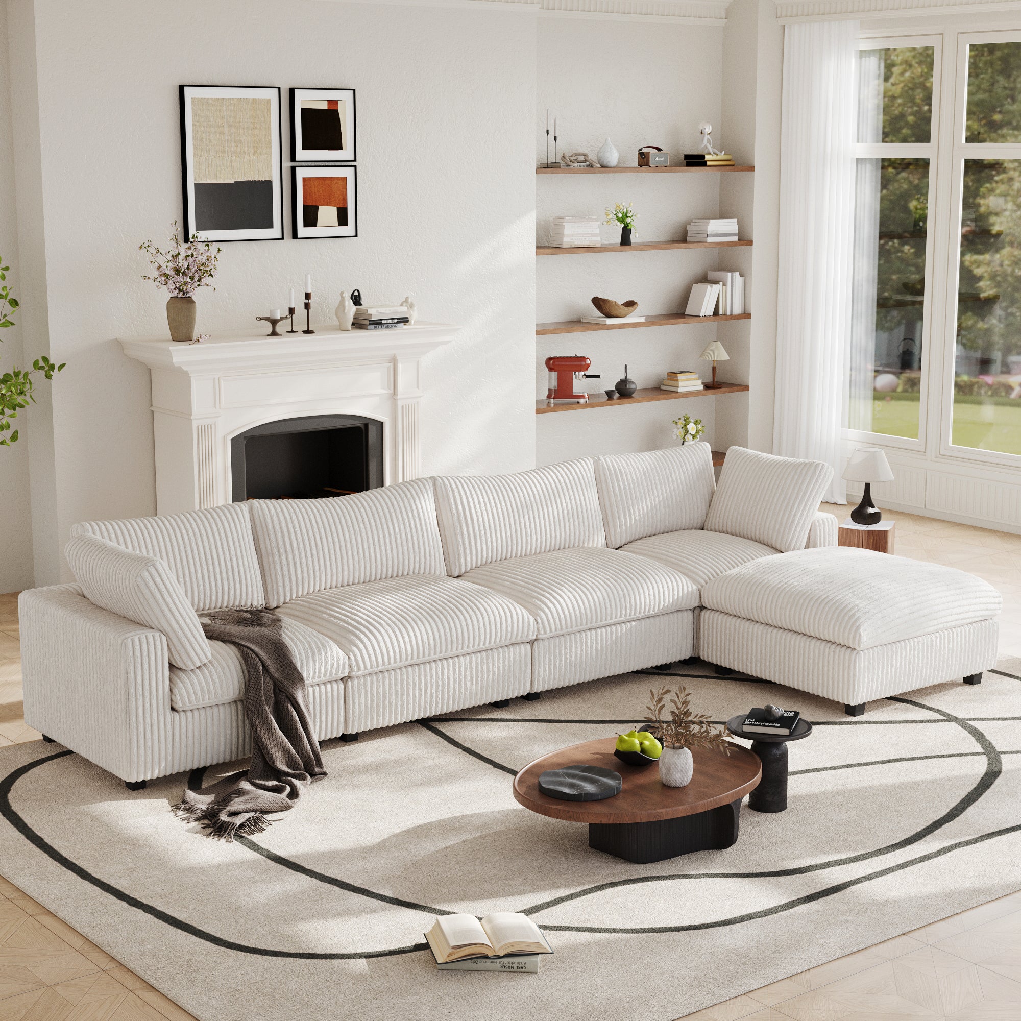 Modular Sectional Sofa, Plush Deep Seat Cloud Sofa Couch for Living Room