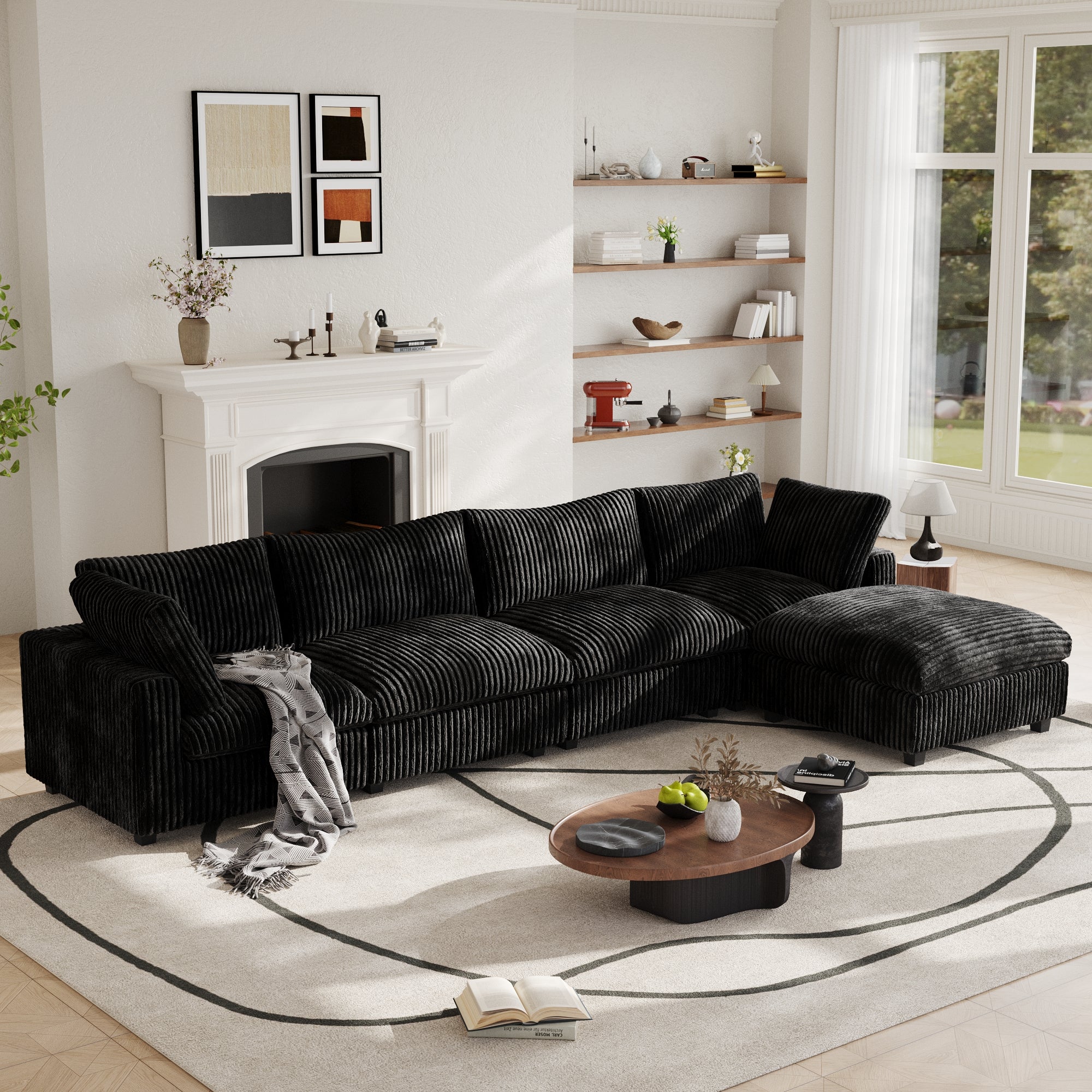 Modular Sectional Sofa, Plush Deep Seat Cloud Sofa Couch for Living Room
