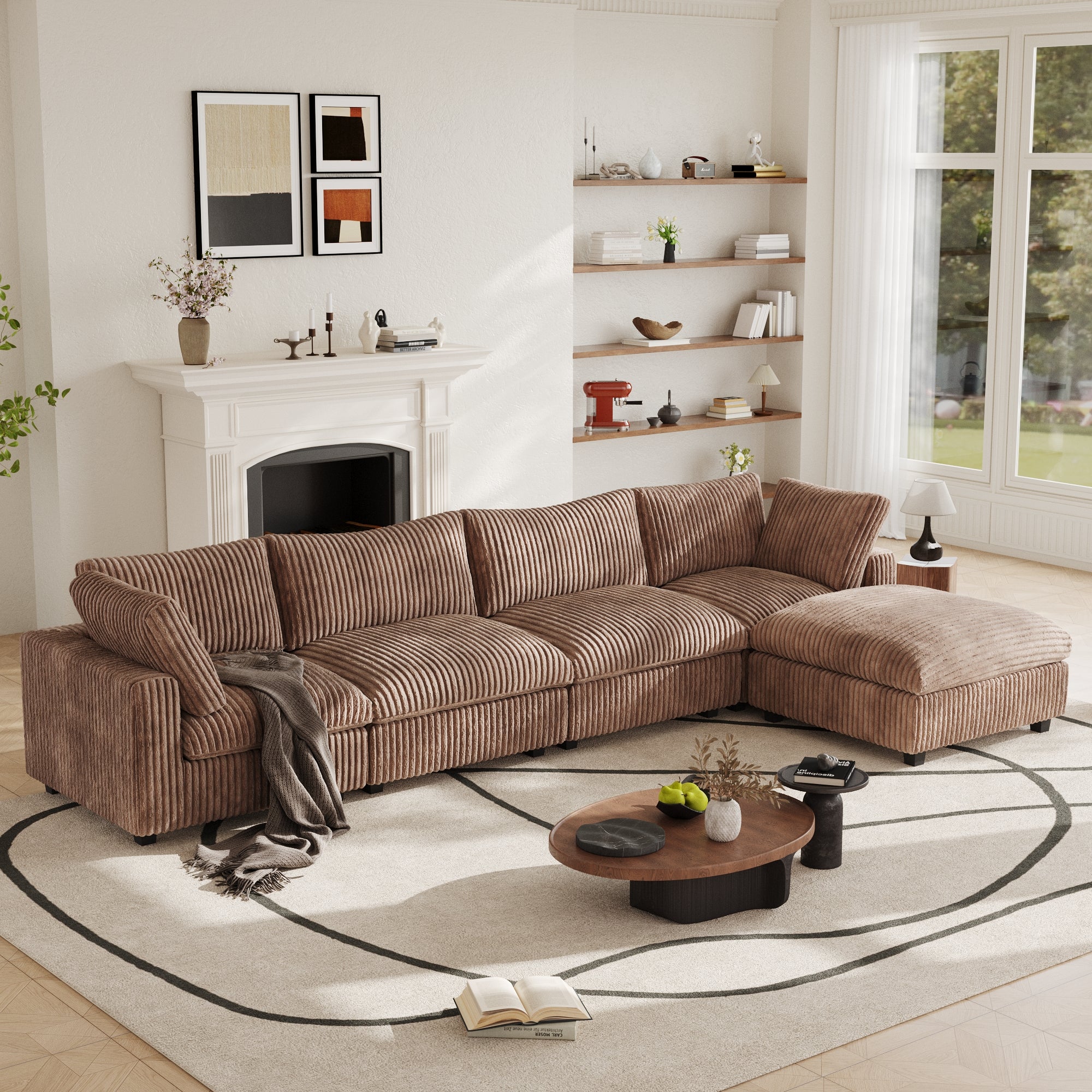 Modular Sectional Sofa, Plush Deep Seat Cloud Sofa Couch for Living Room