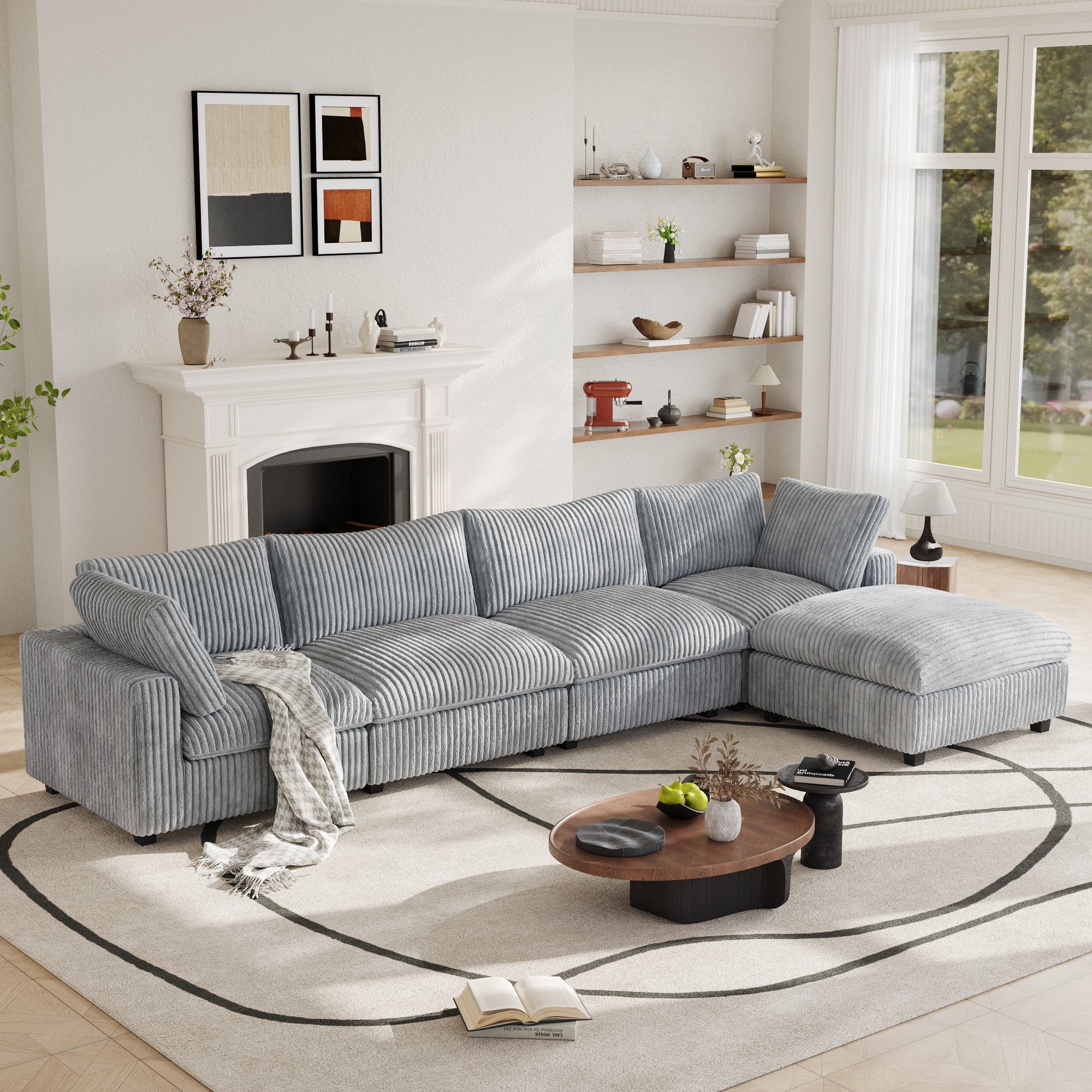 Modular Sectional Sofa, Plush Deep Seat Cloud Sofa Couch for Living Room