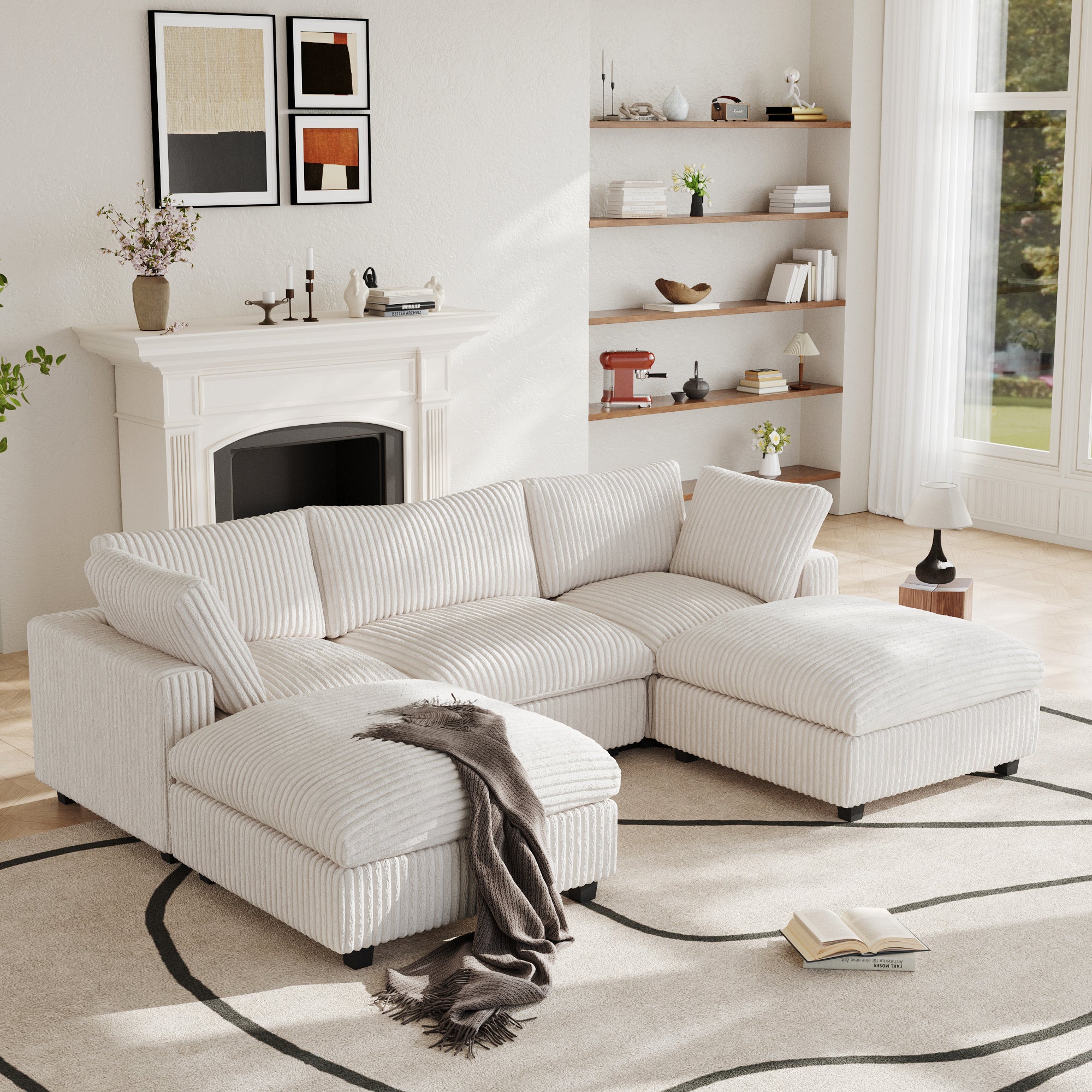 Modular Sectional Sofa, Plush Deep Seat Cloud Sofa Couch for Living Room