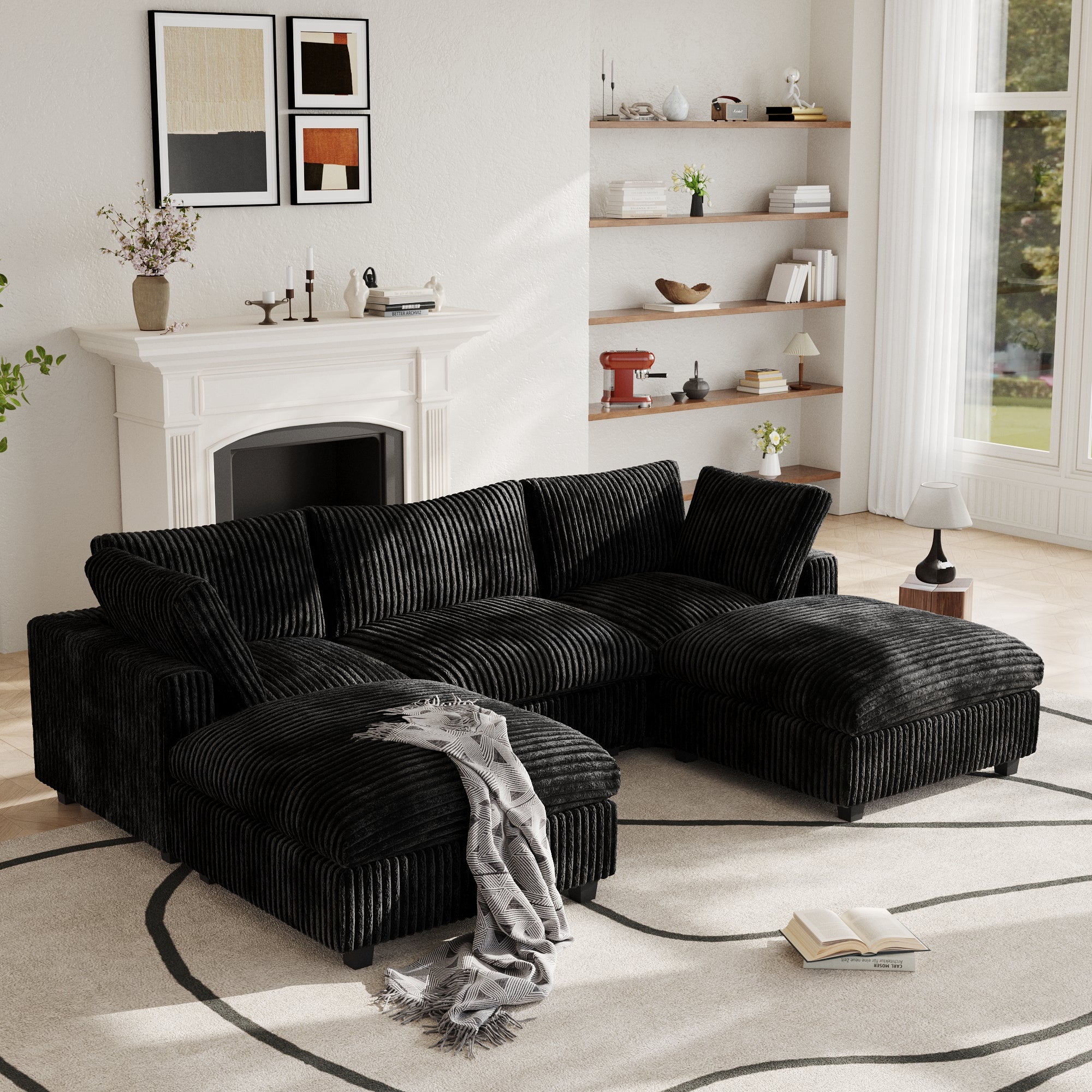 Modular Sectional Sofa, Plush Deep Seat Cloud Sofa Couch for Living Room