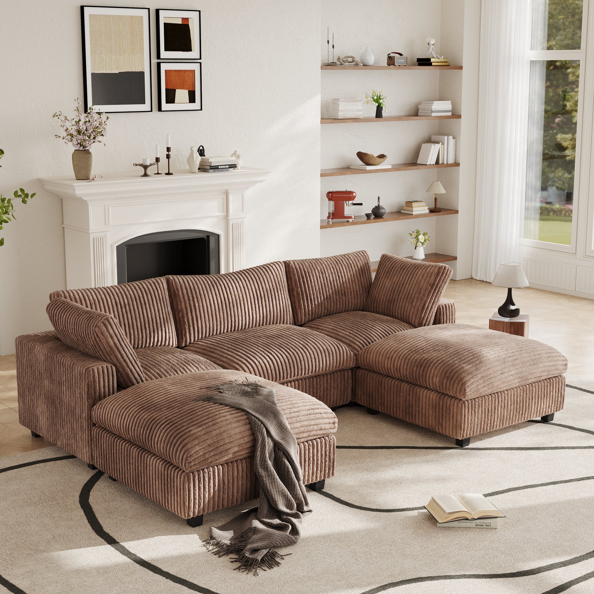 Modular Sectional Sofa, Plush Deep Seat Cloud Sofa Couch for Living Room