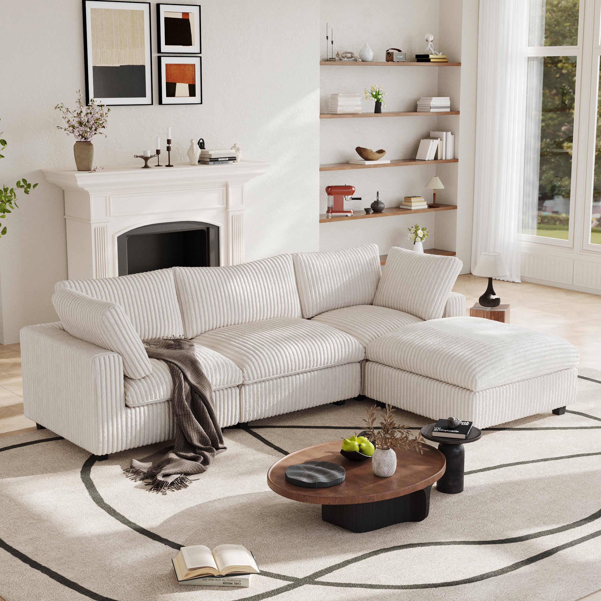 Modular Sectional Sofa, Plush Deep Seat Cloud Sofa Couch for Living Room