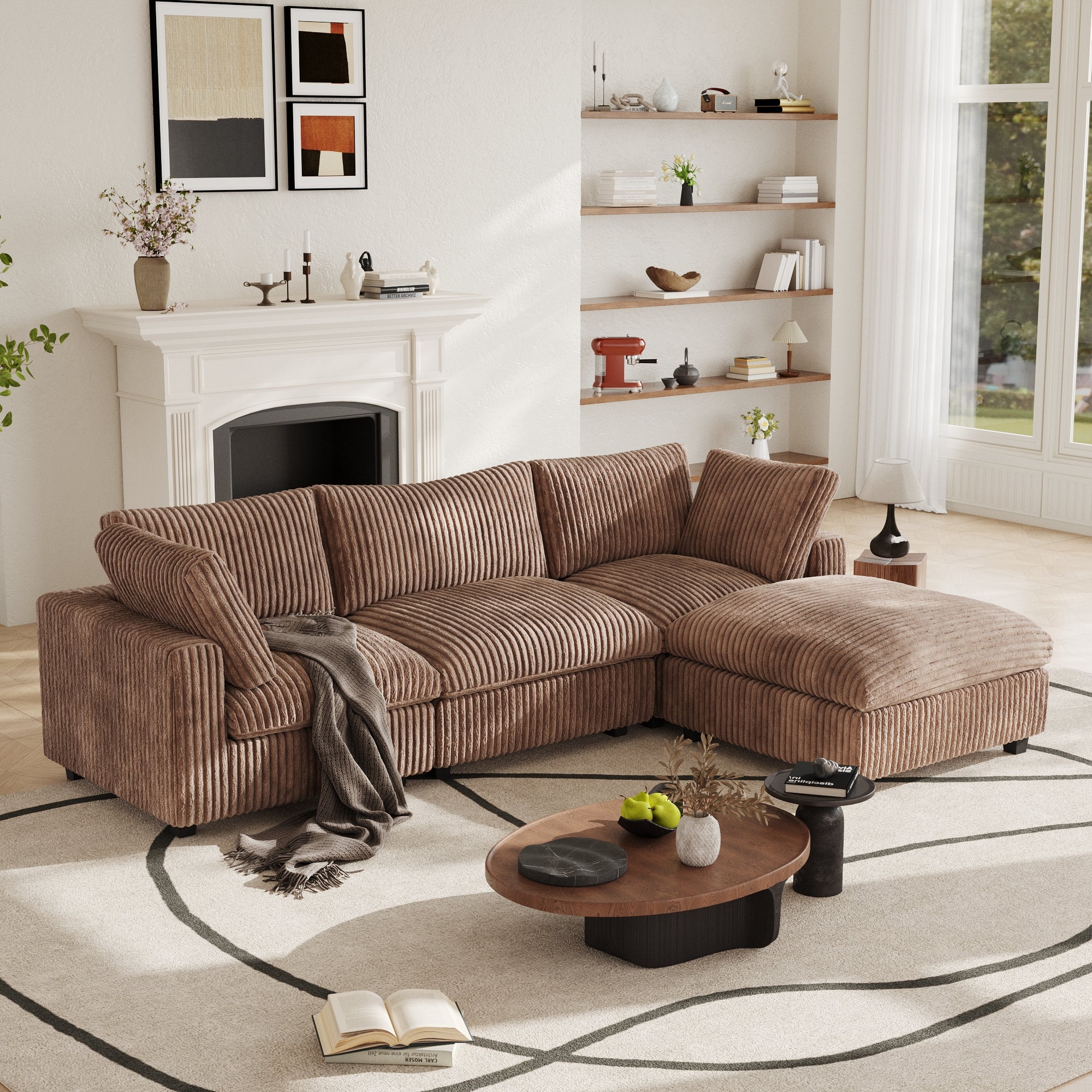 Modular Sectional Sofa, Plush Deep Seat Cloud Sofa Couch for Living Room