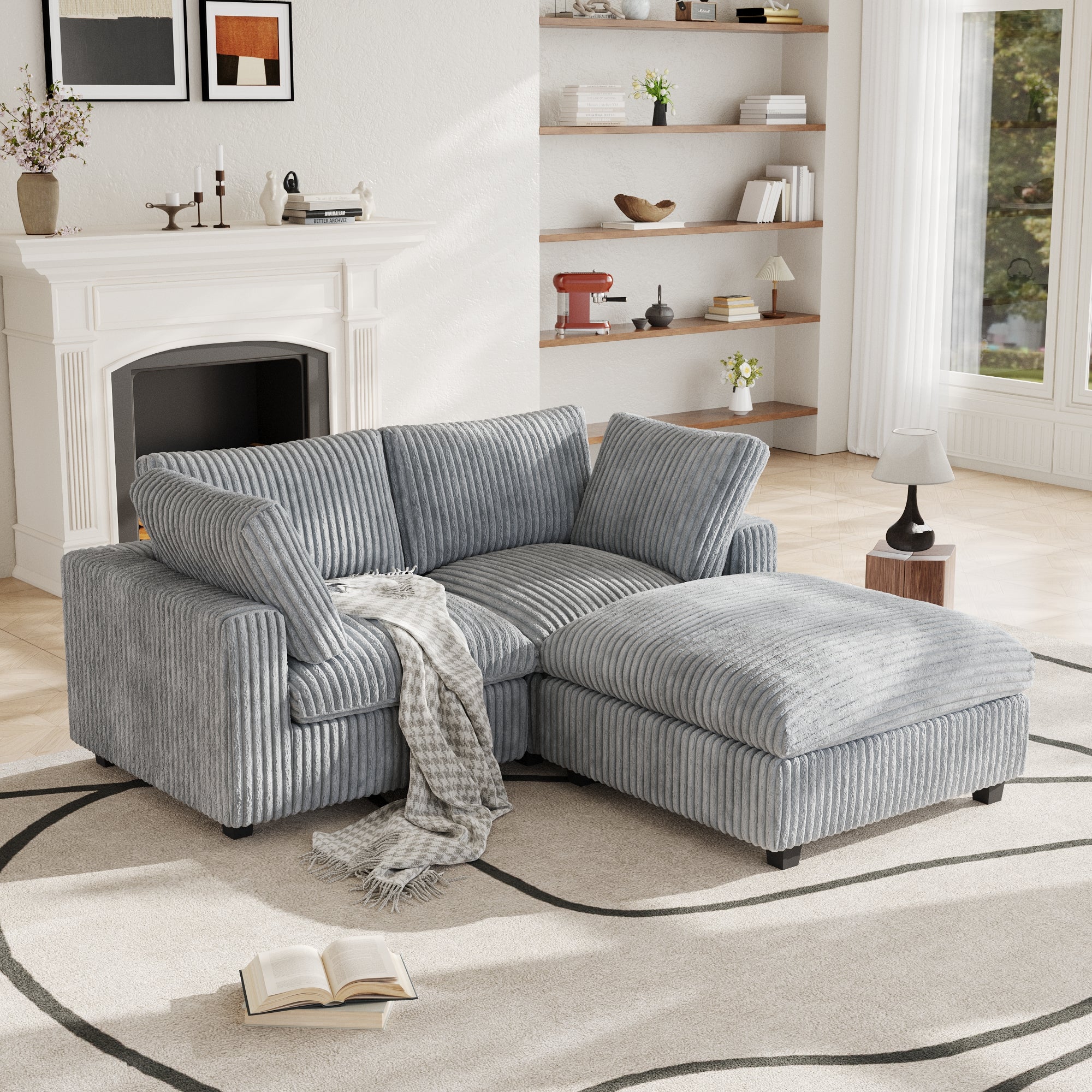 Modular Sectional Sofa, Plush Deep Seat Cloud Sofa Couch for Living Room