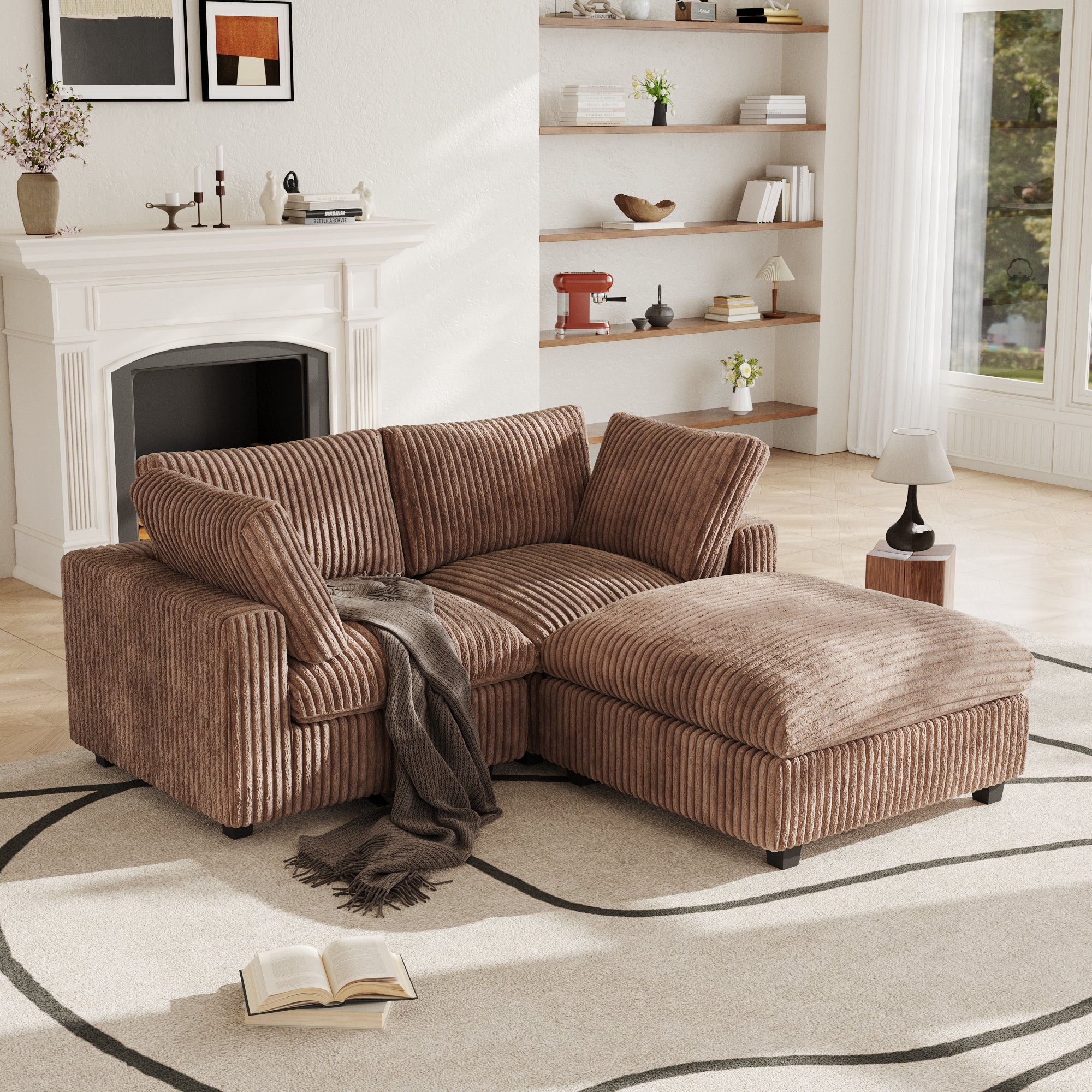 Modular Sectional Sofa, Plush Deep Seat Cloud Sofa Couch for Living Room