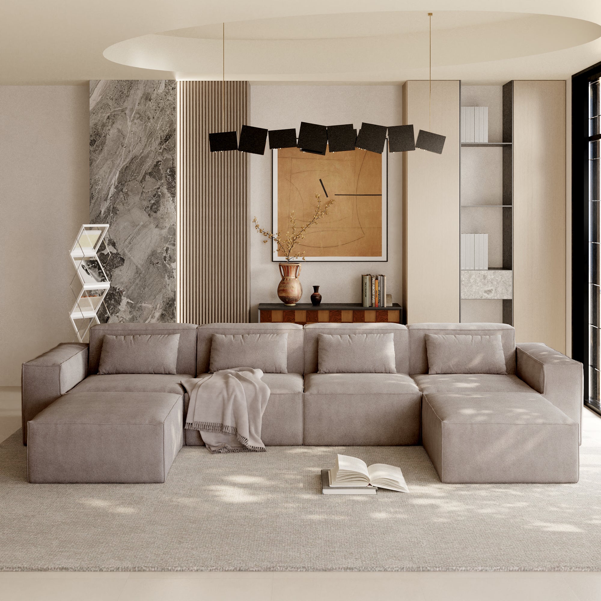 Cloud Sectional Couch, Modern Modular Sofa with Deep Seat, Upholstered Couches for Living Room