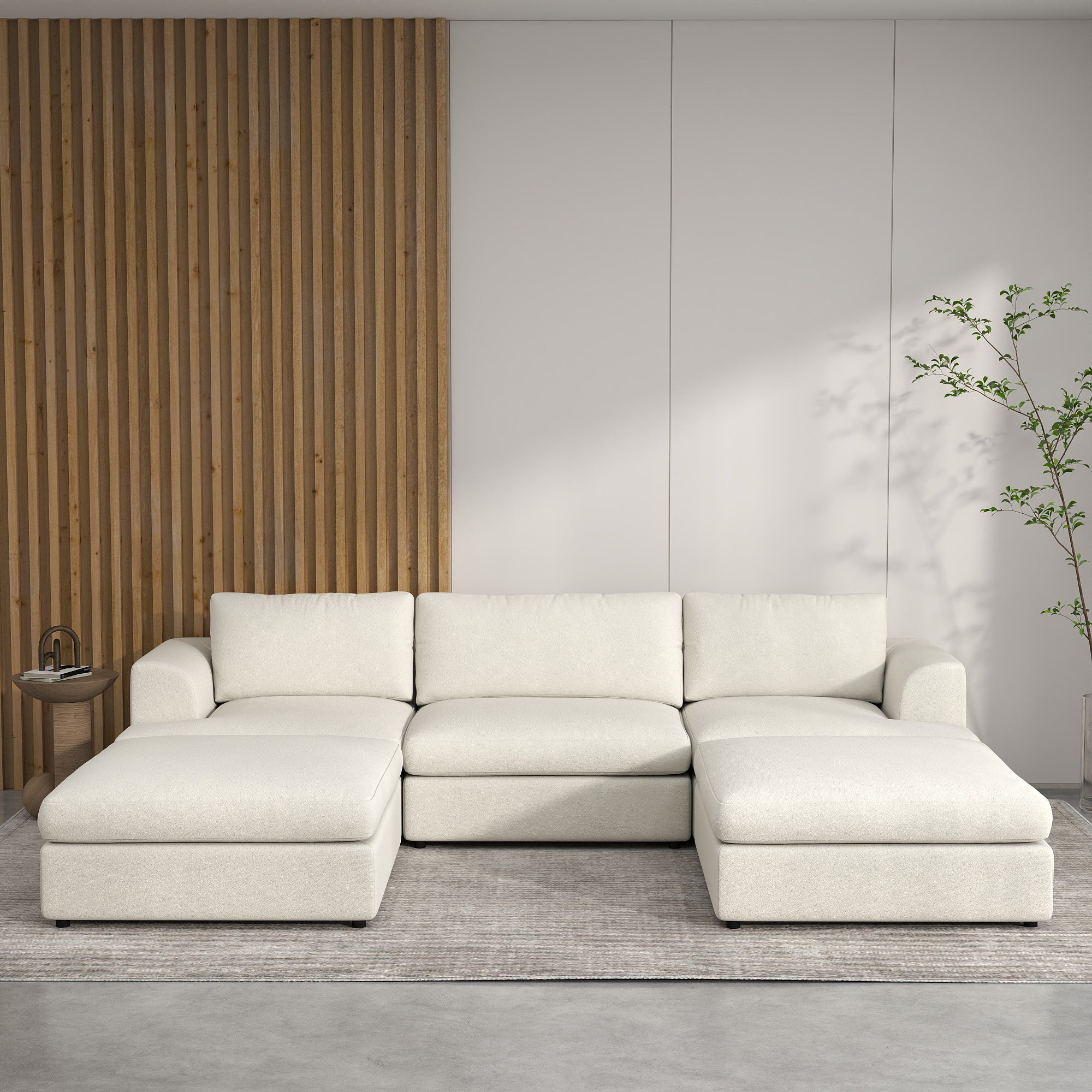 Modern Bouclé Modular Sectional Sofa, Deep Seat Oversized Cloud Couch for Living Room, SF145