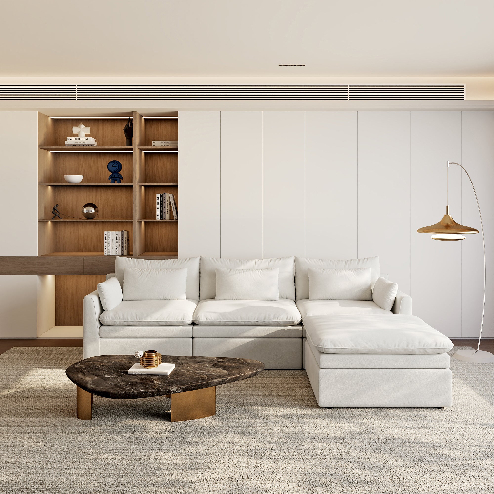 Modular Sectional Sofa, Cloud Couch, Deep Seat Sectional Couch for Living Room