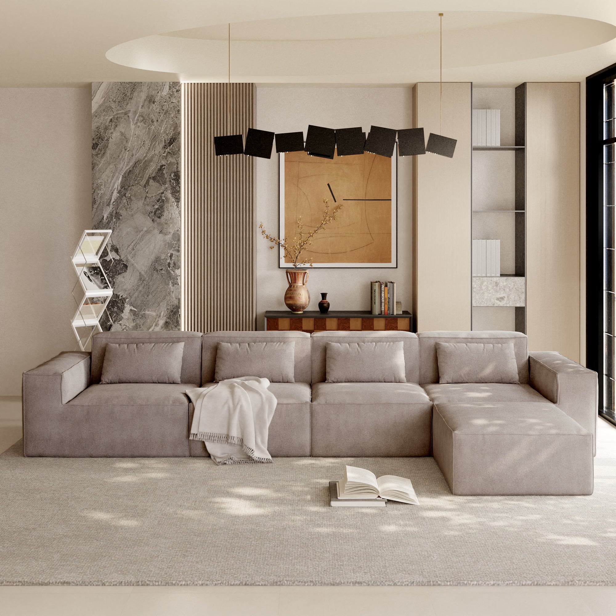Cloud Sectional Couch, Modern Modular Sofa with Deep Seat, Upholstered Couches for Living Room