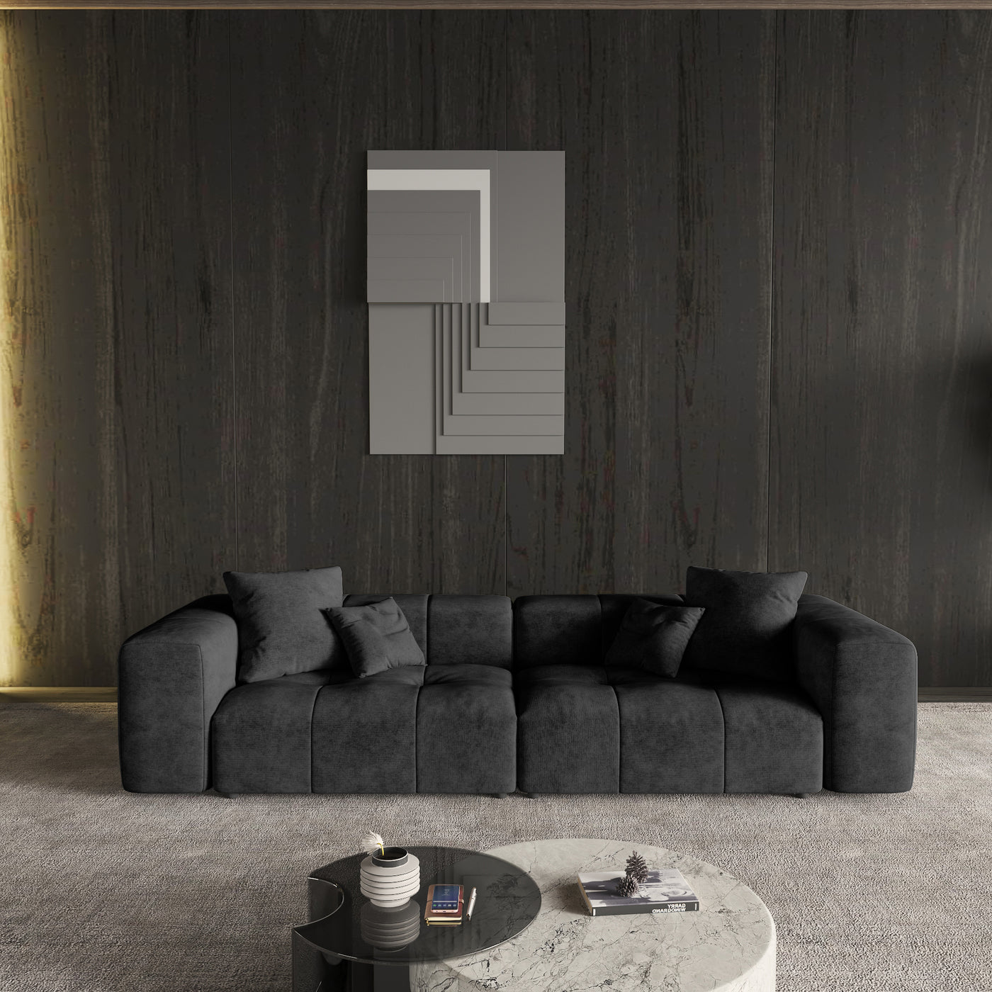 Modern Linen Sectional Sofa Cloud Couch