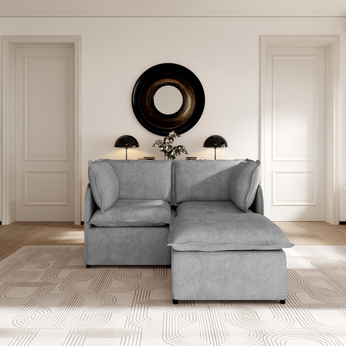 4-Seat L-Sectional Dimensions layout