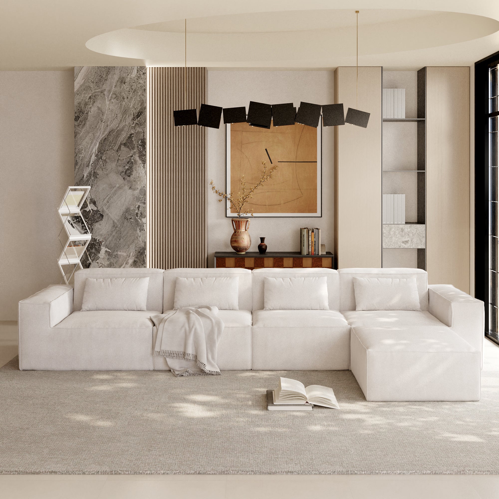 Cloud Sectional Couch, Modern Modular Sofa with Deep Seat, Upholstered Couches for Living Room