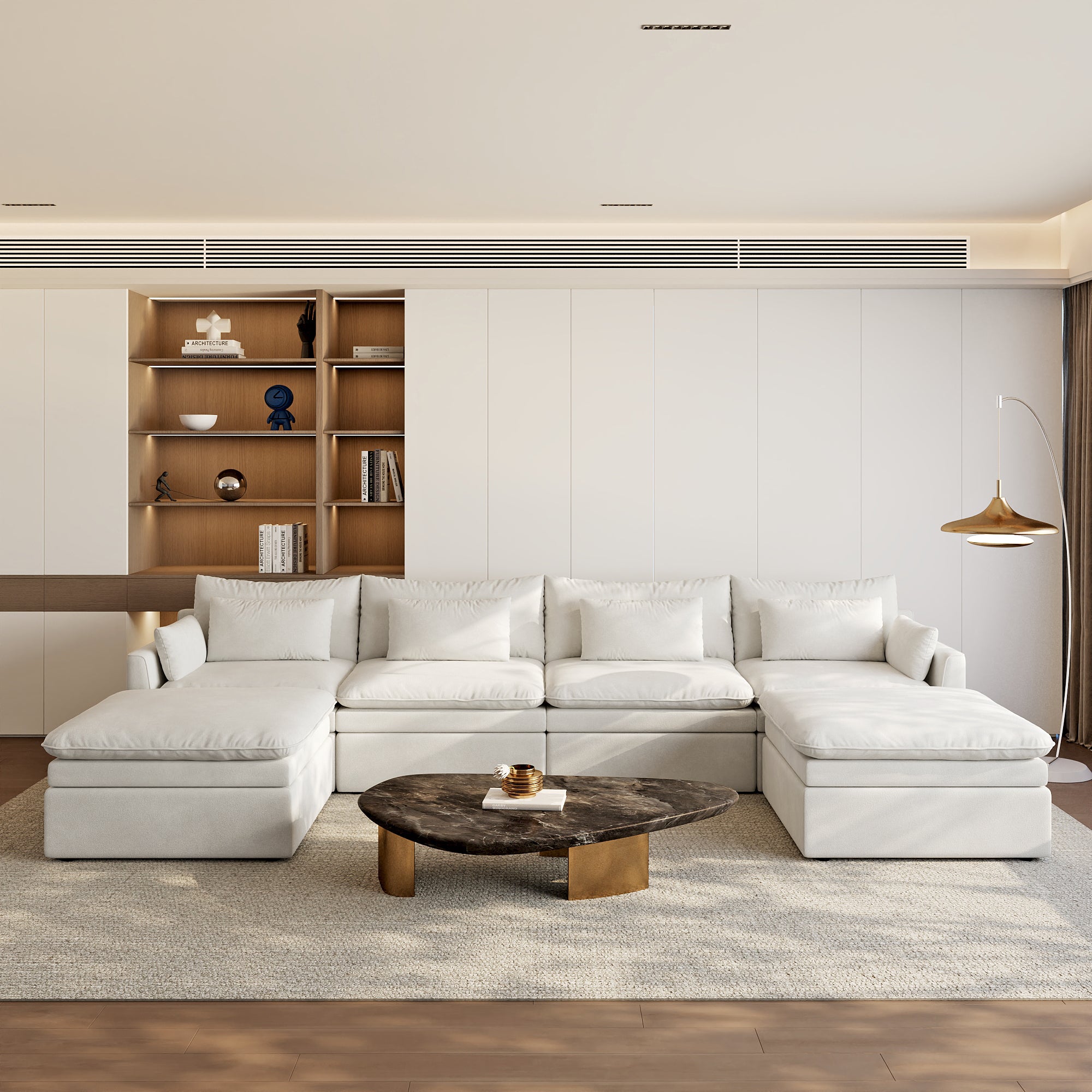 Modular Sectional Sofa, Cloud Couch, Deep Seat Sectional Couch for Living Room