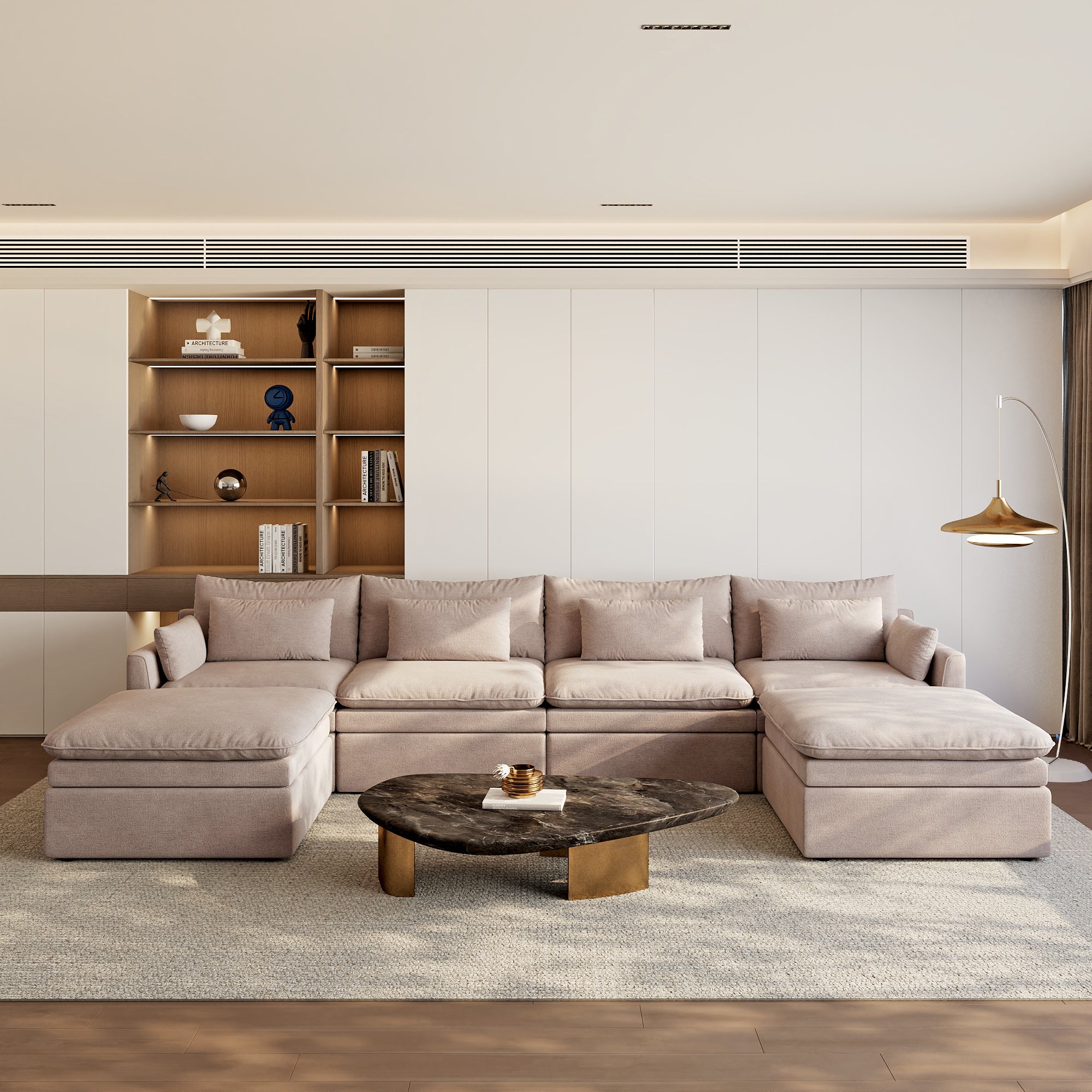 Modular Sectional Sofa, Cloud Couch, Deep Seat Sectional Couch for Living Room