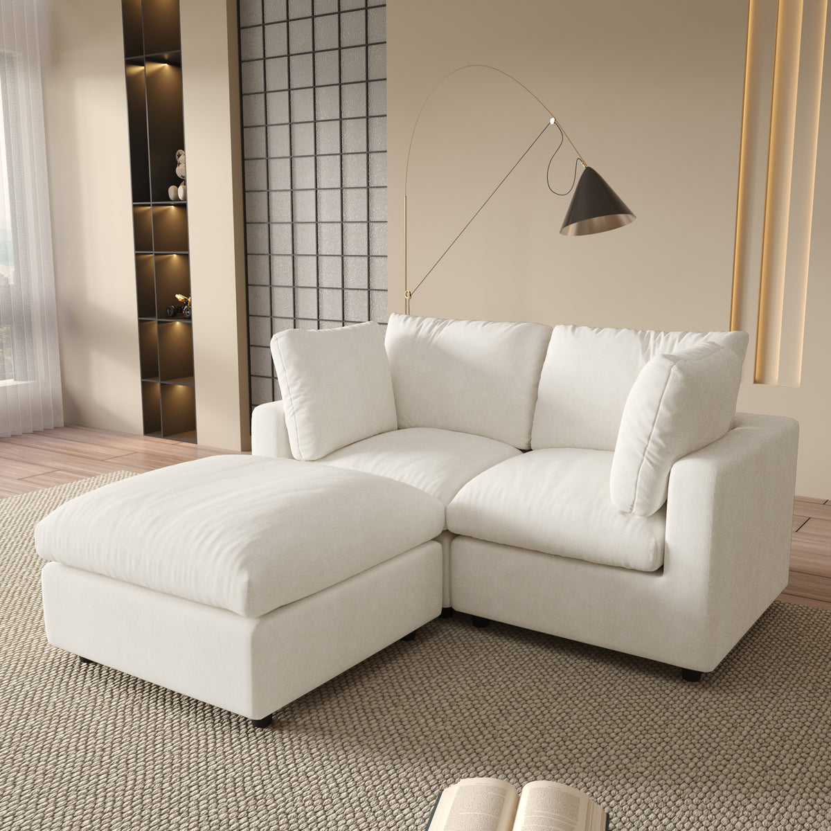4-Seat L-Sectional Dimensions layout
