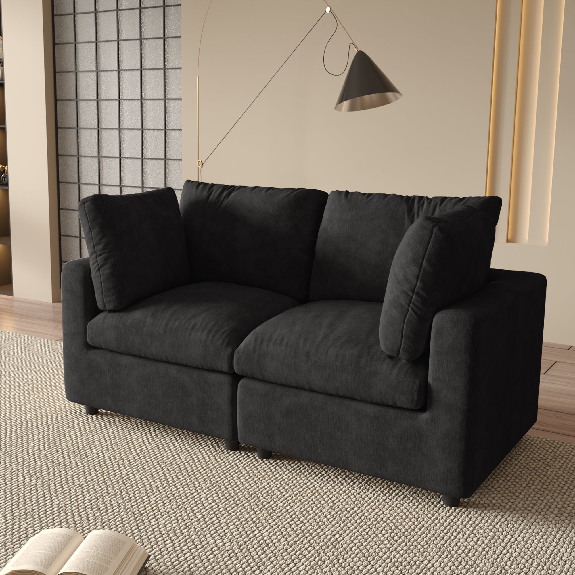 Modular Sectional Sofa, Modern Chenille L Shaped Cloud Couches, SF142