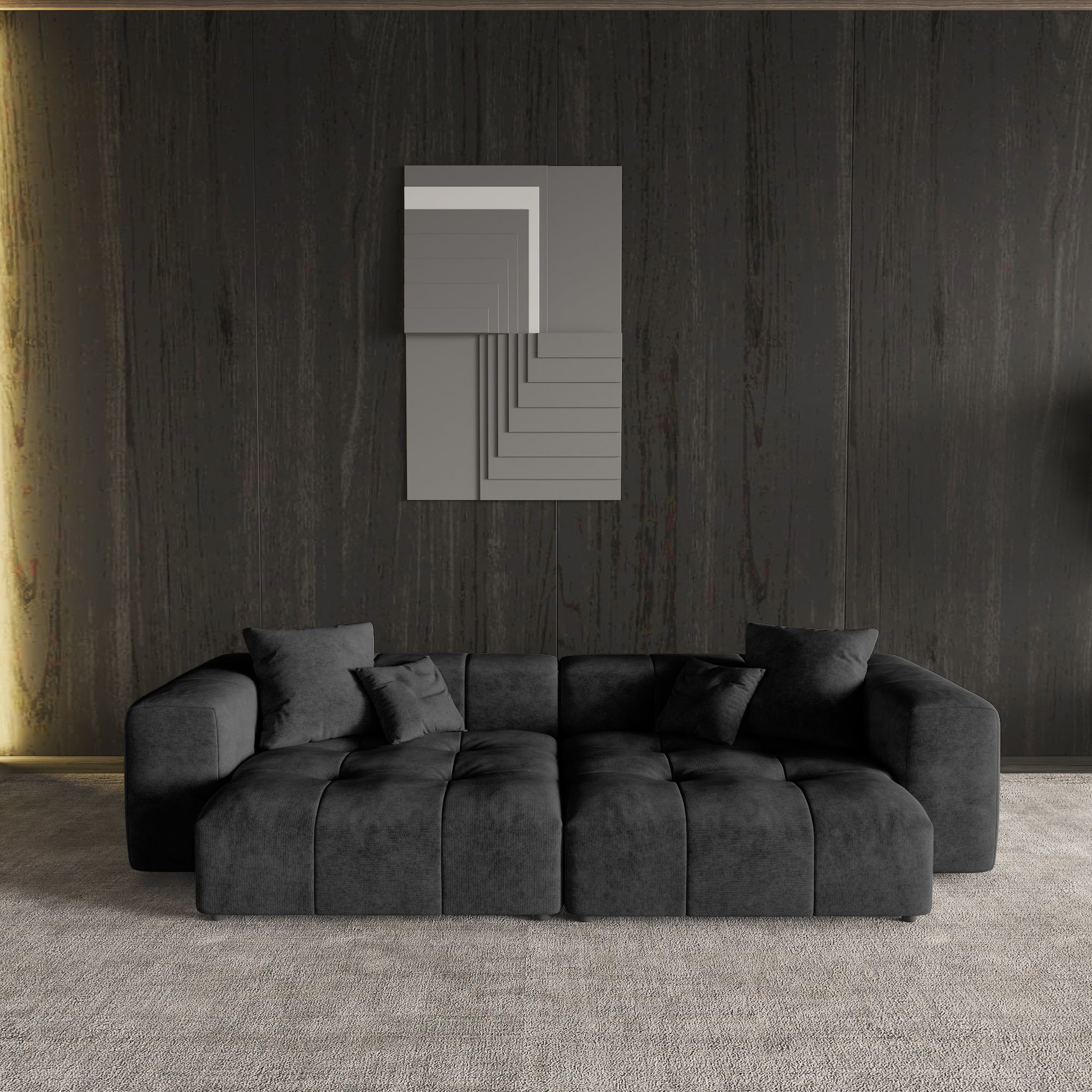 Modern Linen Sectional Sofa Cloud Couch
