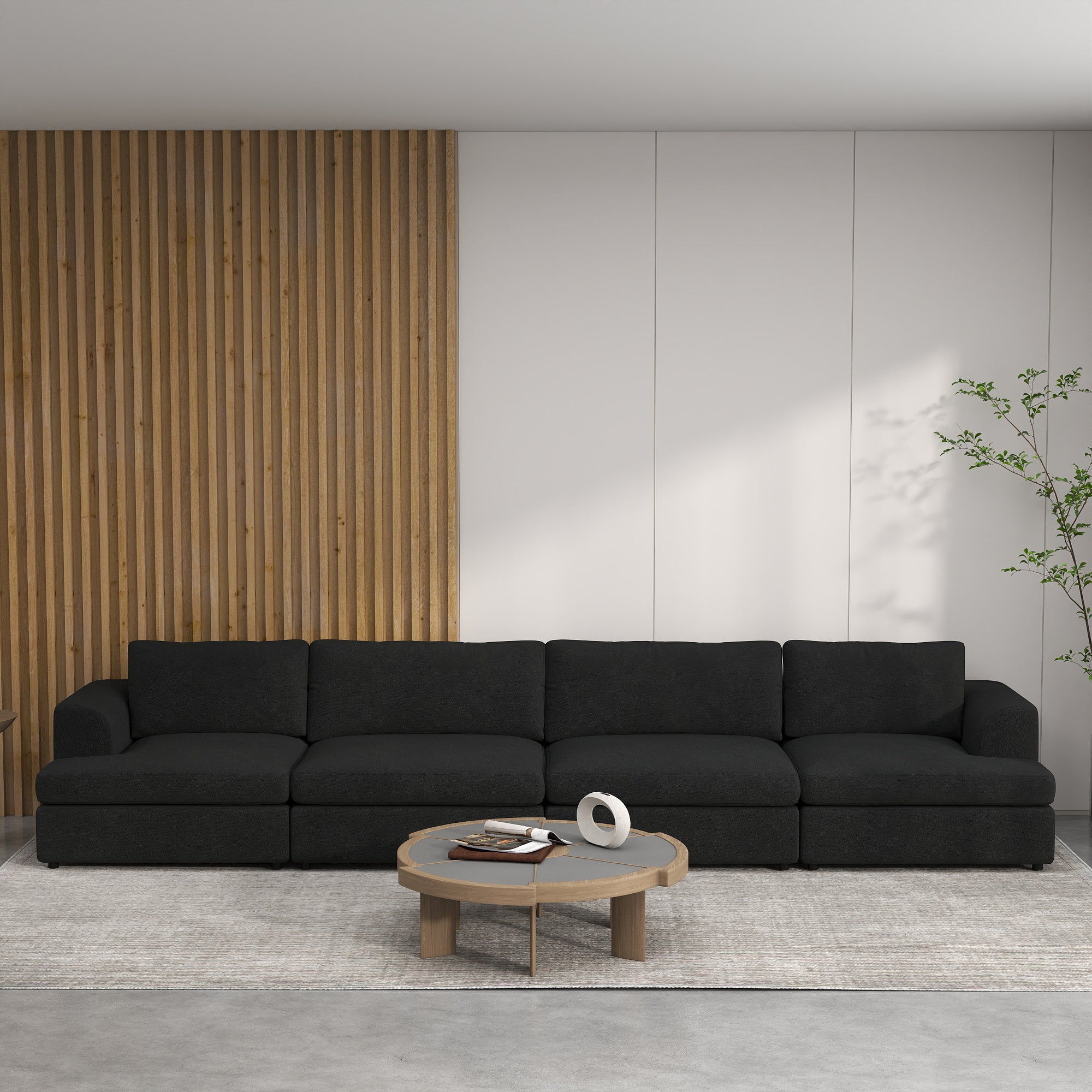Modern Bouclé Modular Sectional Sofa, Deep Seat Oversized Cloud Couch for Living Room, SF145