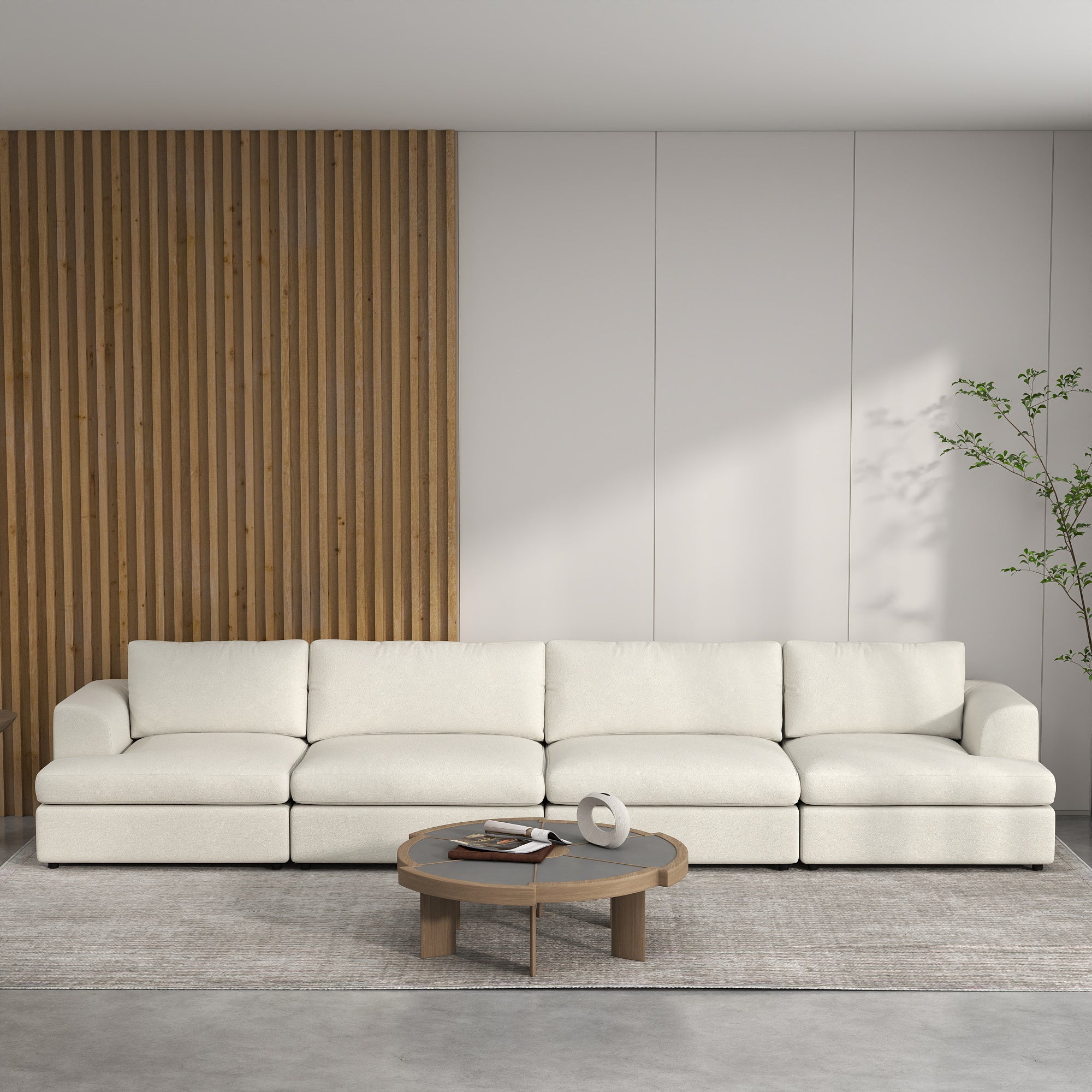 Modern Bouclé Modular Sectional Sofa, Deep Seat Oversized Cloud Couch for Living Room, SF145