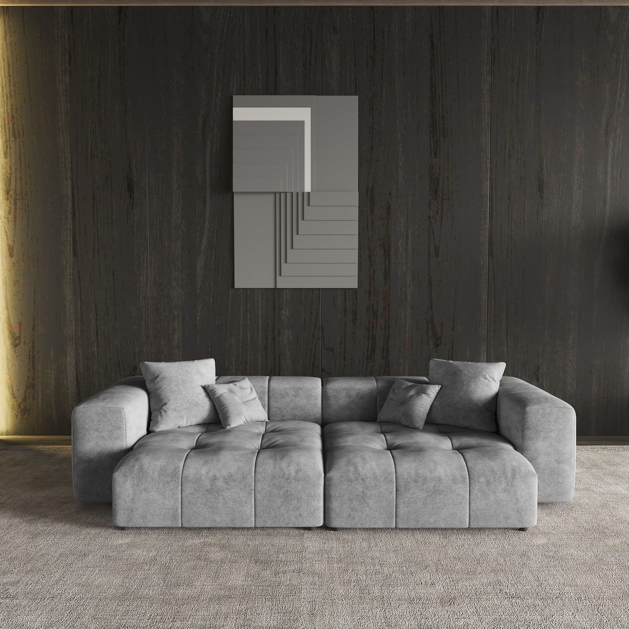 Modern Linen Sectional Sofa Cloud Couch