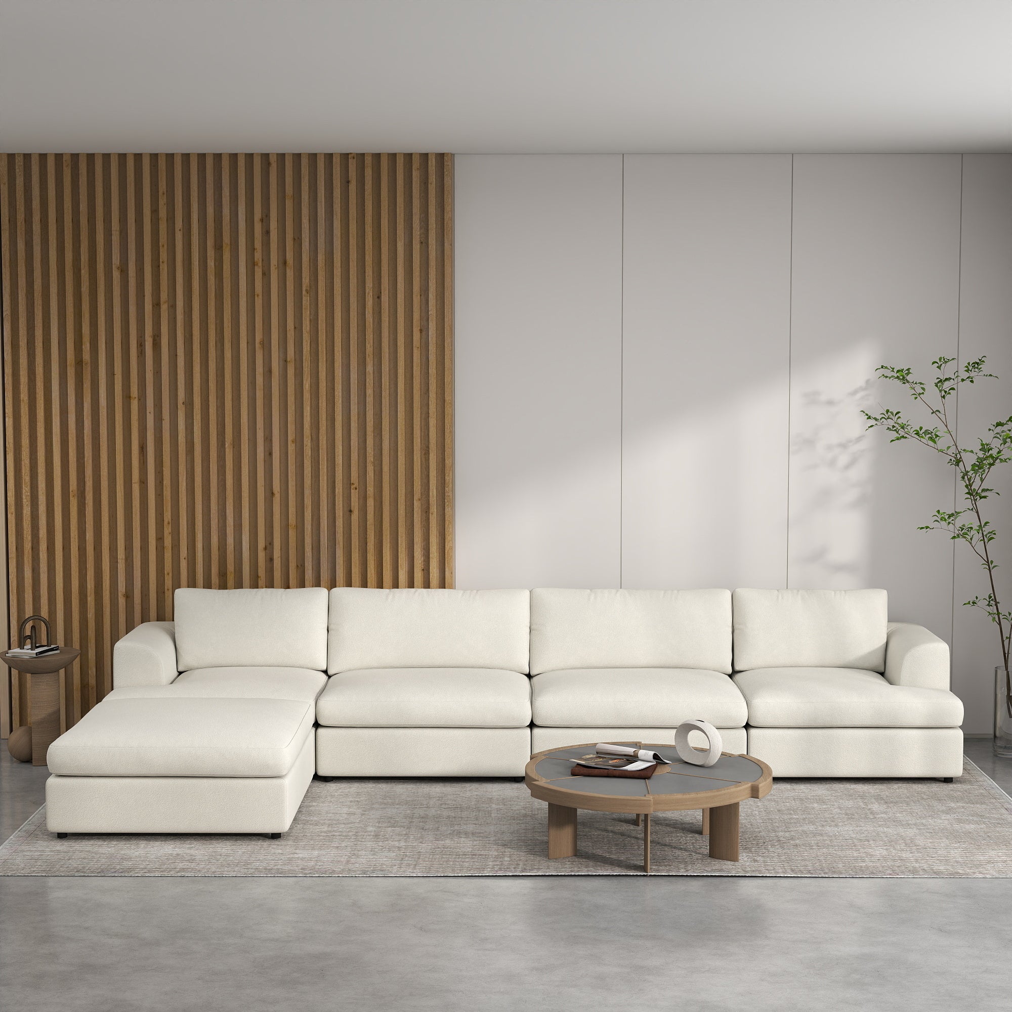 Modern Bouclé Modular Sectional Sofa, Deep Seat Oversized Cloud Couch for Living Room, SF145