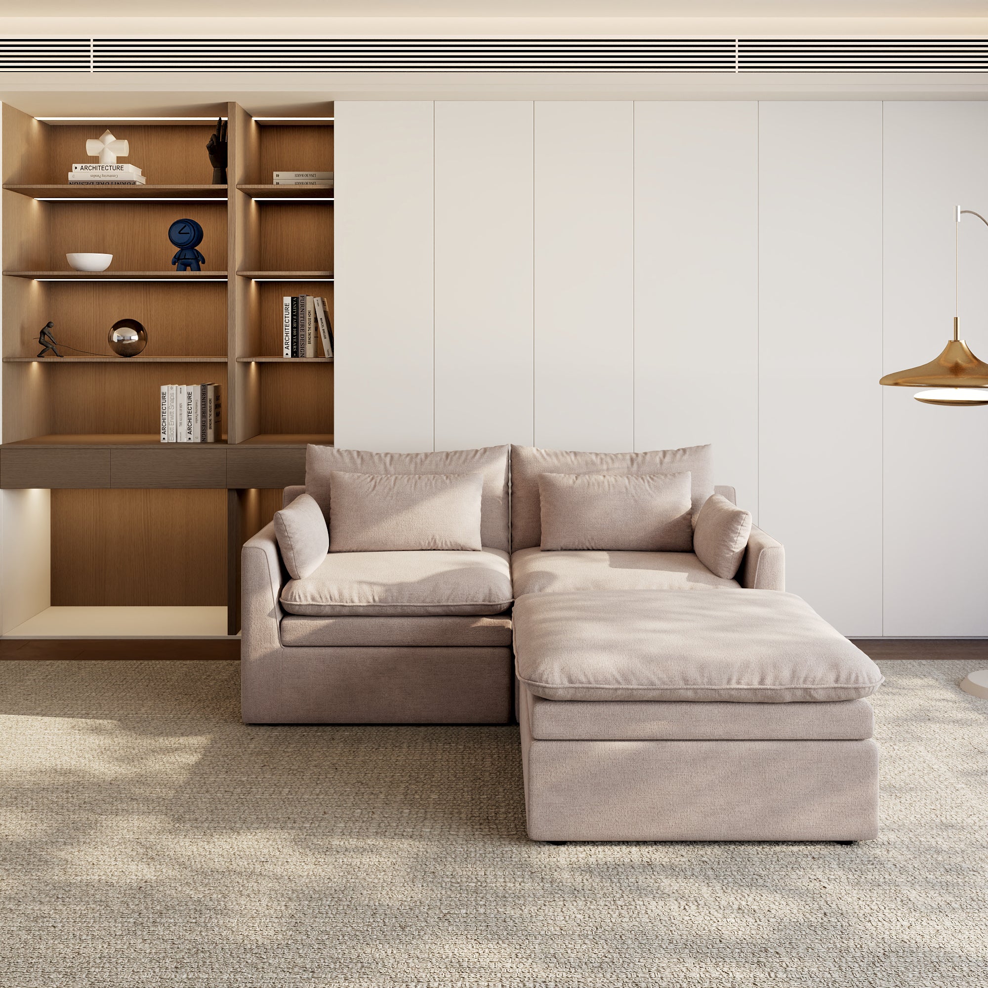 Modular Sectional Sofa, Cloud Couch, Deep Seat Sectional Couch for Living Room