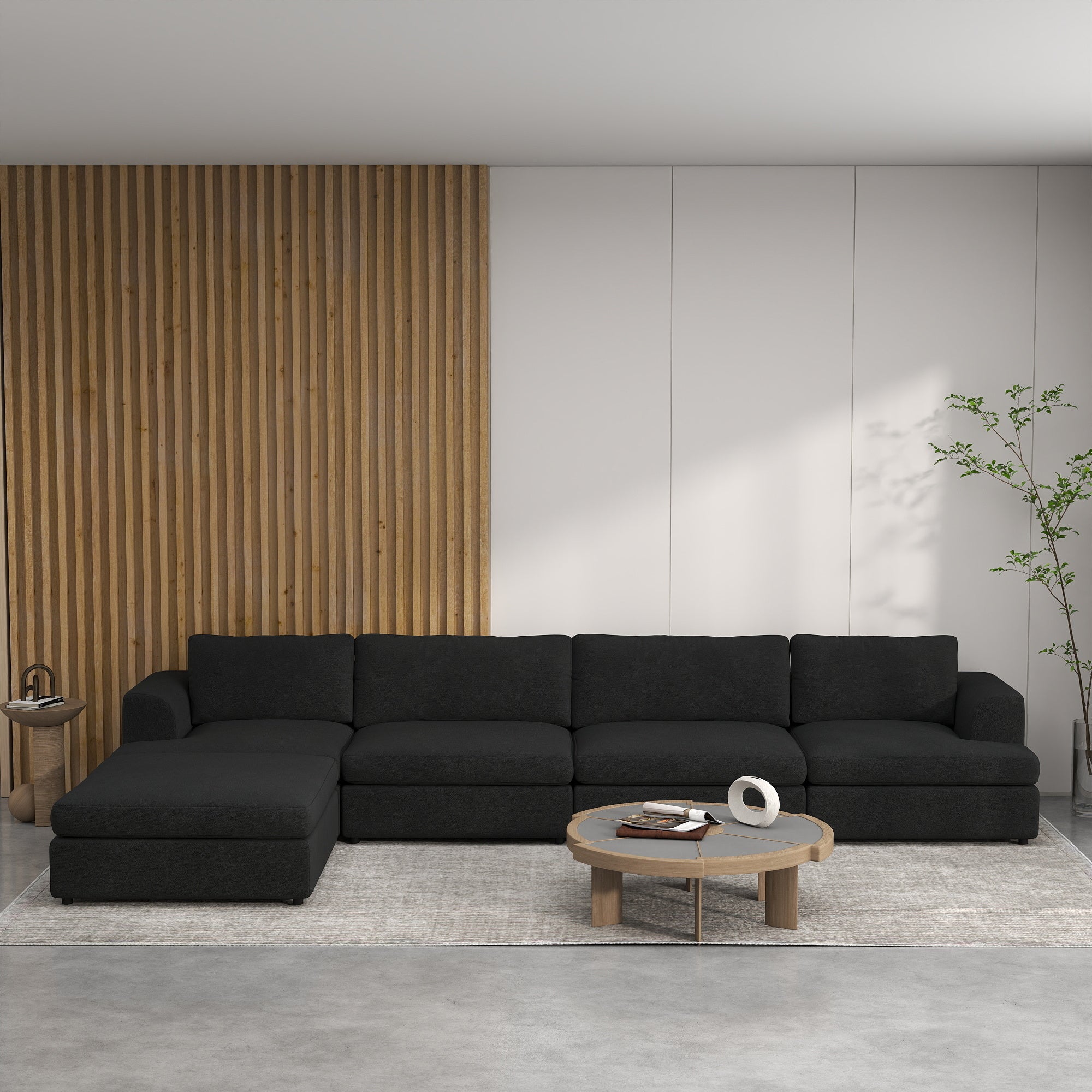 Modern Bouclé Modular Sectional Sofa, Deep Seat Oversized Cloud Couch for Living Room, SF145